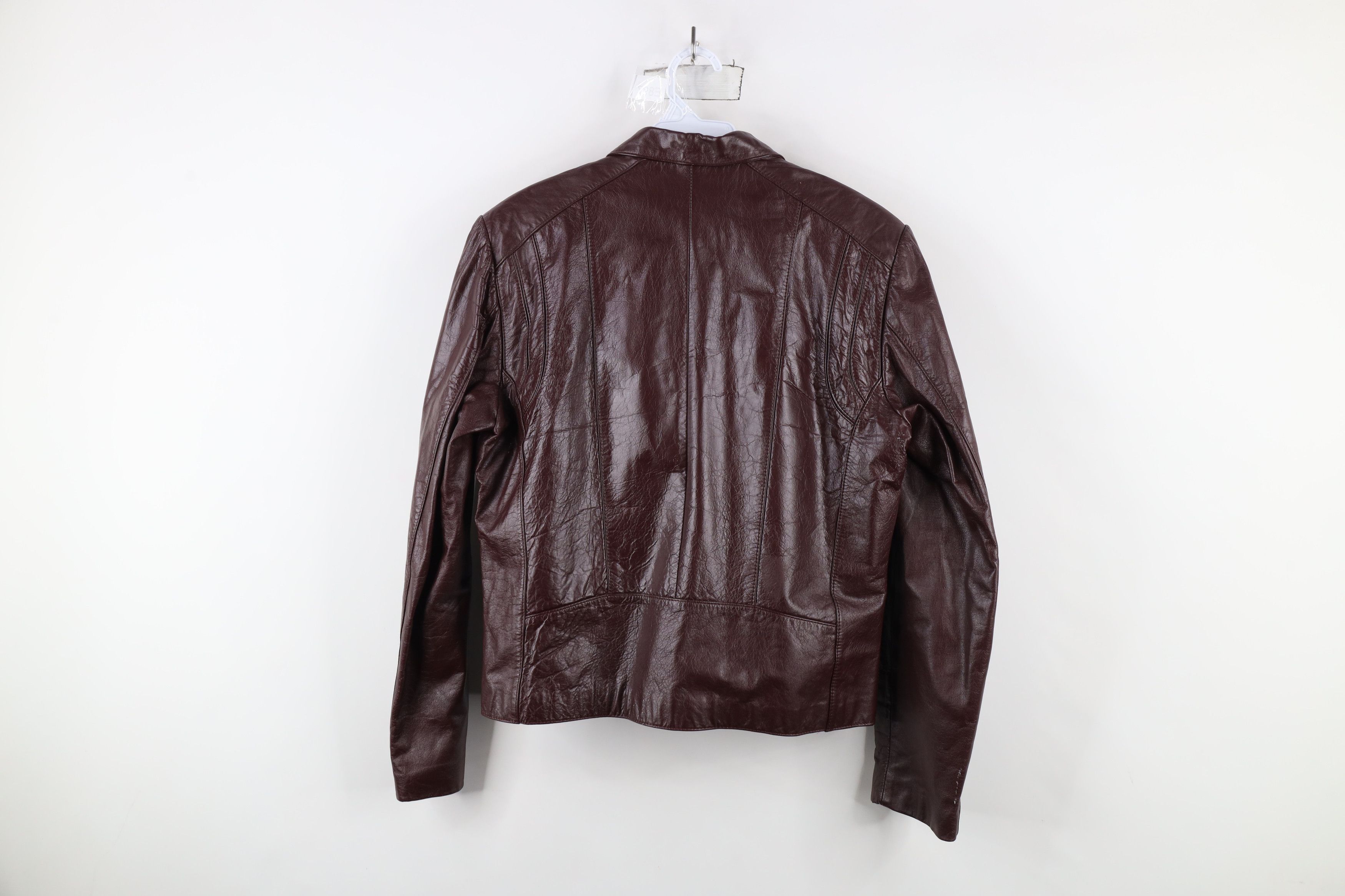 Vintage Vintage 80s 90s Streetwear Leather Jacket Oxblood Red Size S / US 4 / IT 40 - 13 Thumbnail