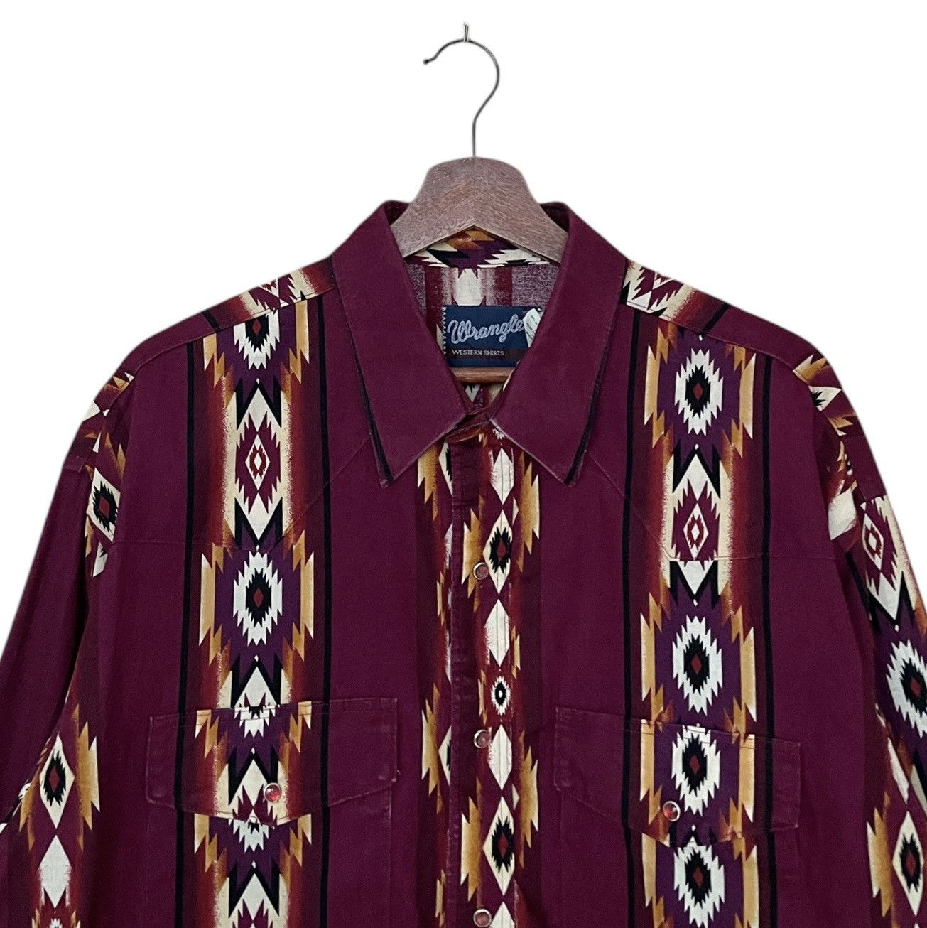 Vintage × Wrangler Vintage Brand Wrangler Navajo Western Shirt 1990s Size US XL / EU 56 / 4 - 7 Thumbnail