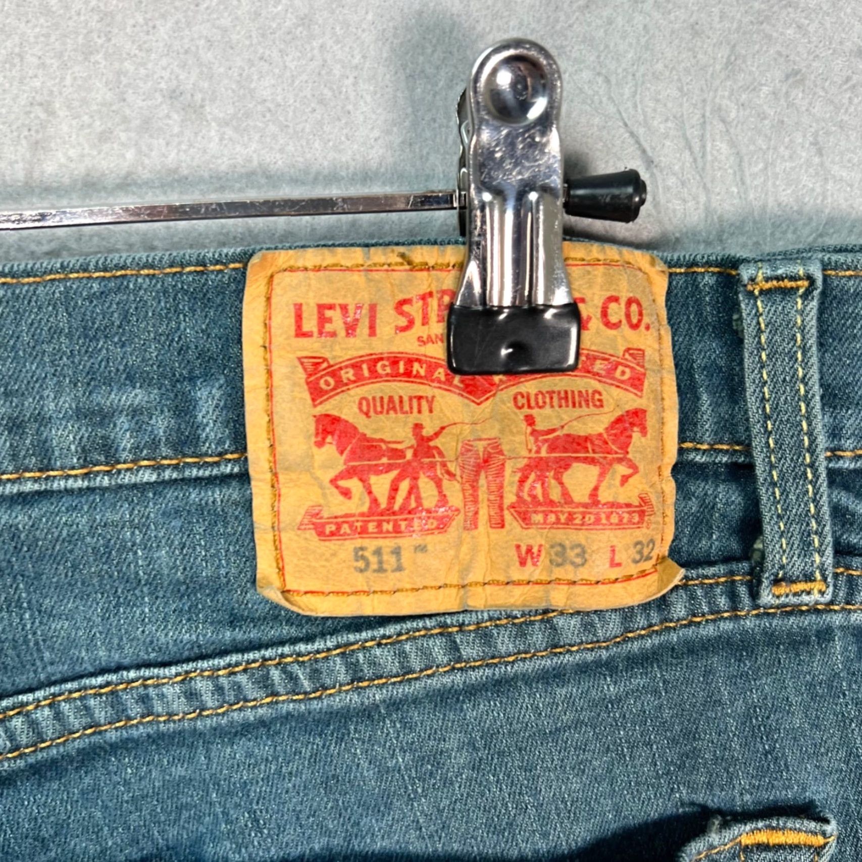Levi's Levis 511 Mens Size 32 x 30 Slim Fit Jeans Blue Stretch Denim Size US 32 / EU 48 - 3 Thumbnail