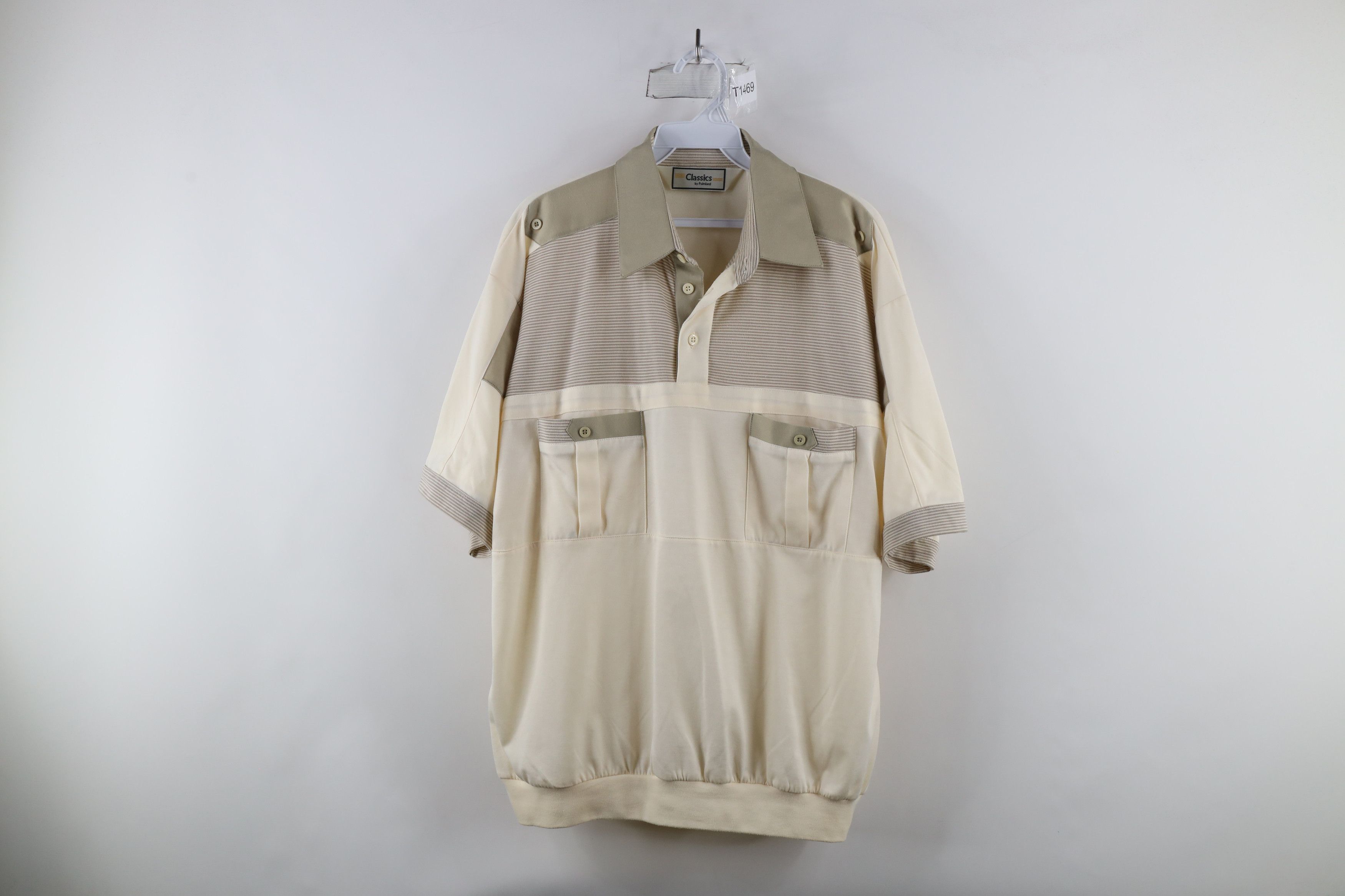 Vintage Vintage 90s Streetwear Collared Pullover Polo Shirt Cream Size US L / EU 52-54 / 3 - 1 Thumbnail