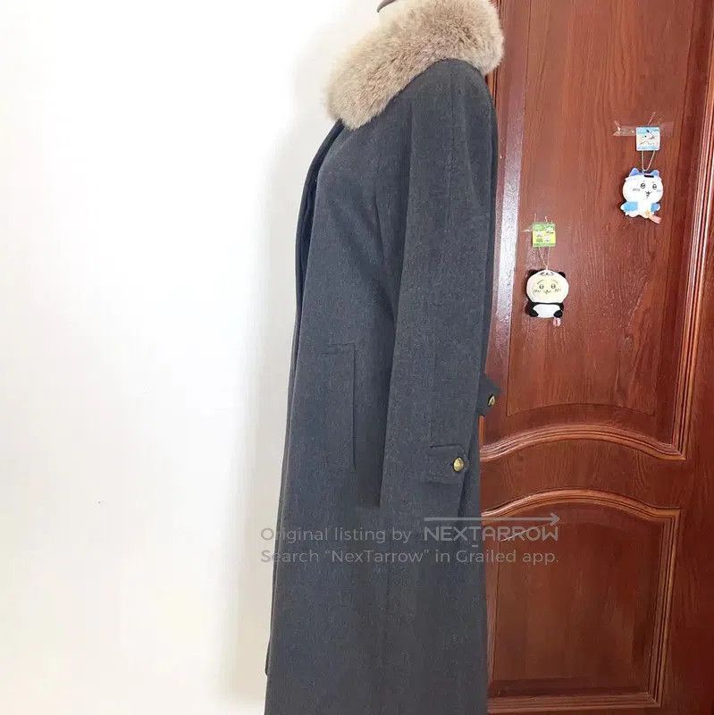 Burberry Burberry Women's Gray Wool Coat with Fur. Size M / US 6-8 / IT 42-44 - 4 Thumbnail