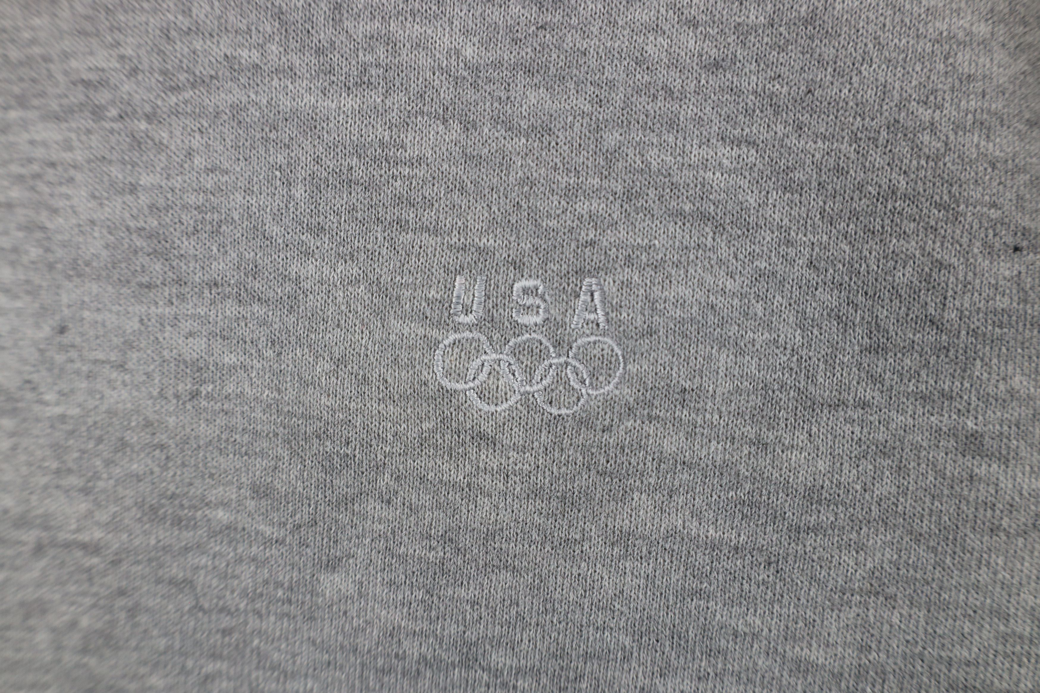 Vintage Vintage 90s USA Olympics Crewneck Sweatshirt Heather Gray Size US XXL / EU 58 / 5 - 4 Thumbnail