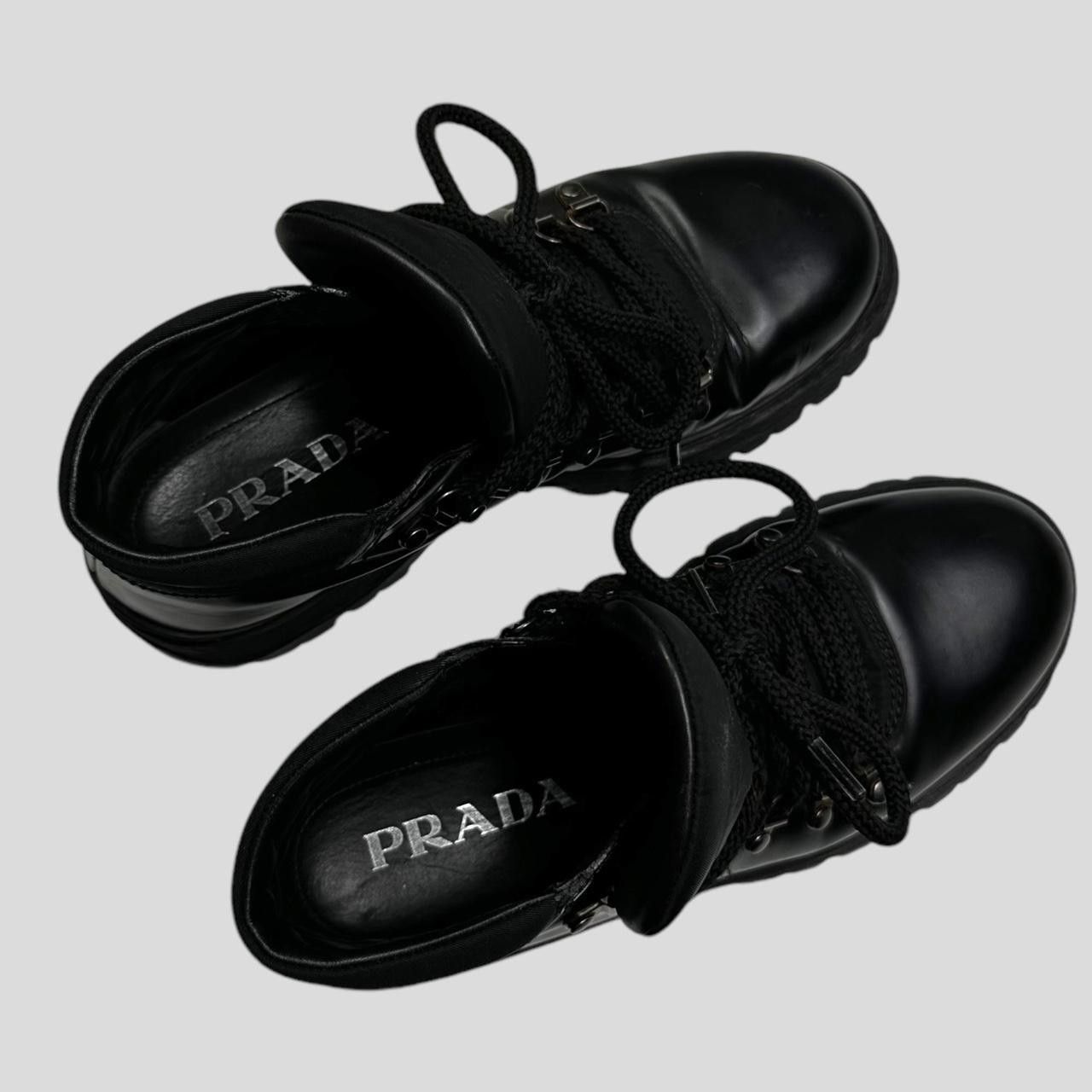 Prada Prada Milano 90’s Leather + Nylon Combat Boots - UK4 Size US 6.5 / IT 36.5 - 8 Thumbnail