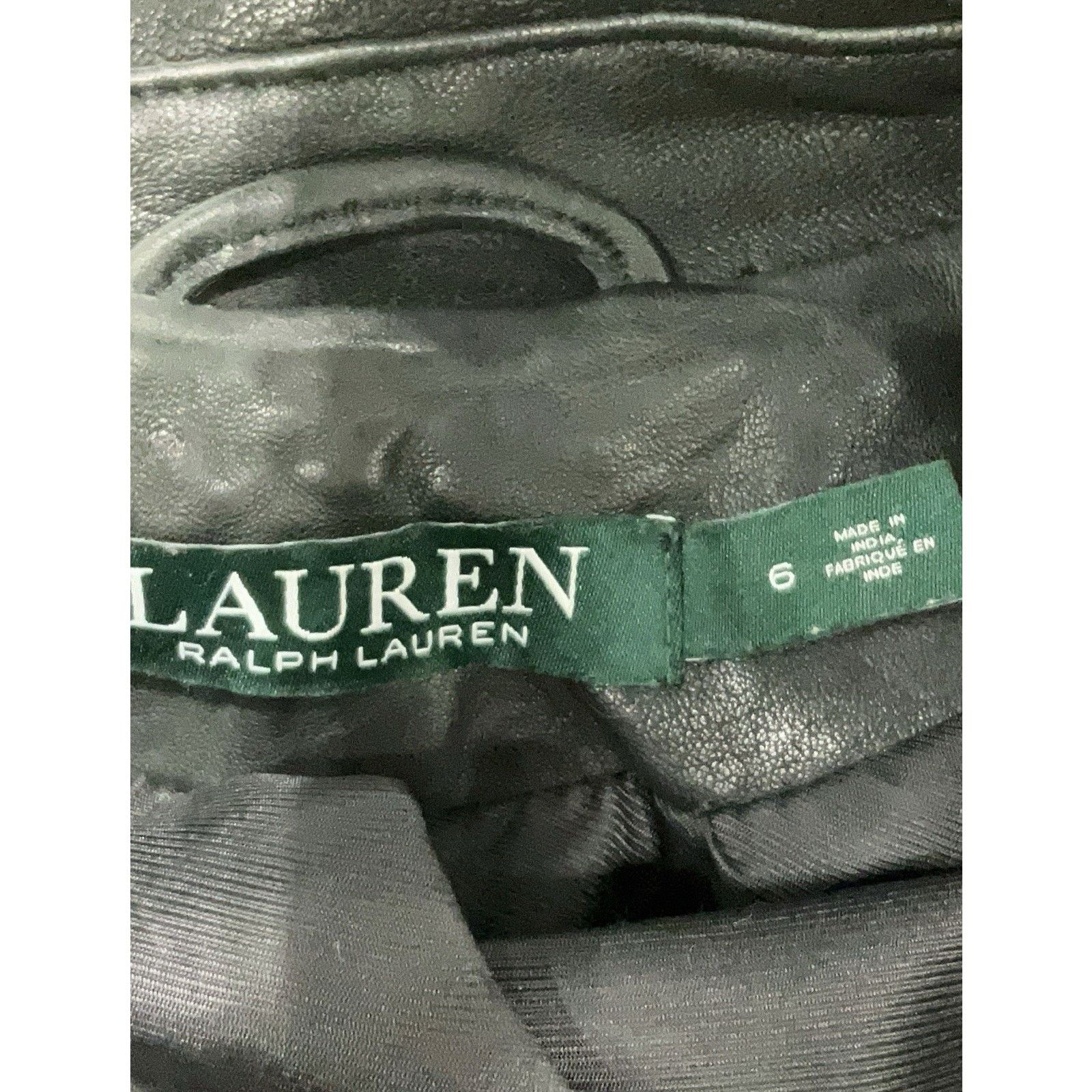 Lauren Ralph Lauren Lauren Ralph Lauren Leather Moto Jacket Black Silver 6 Size M / US 6-8 / IT 42-44 - 3 Thumbnail