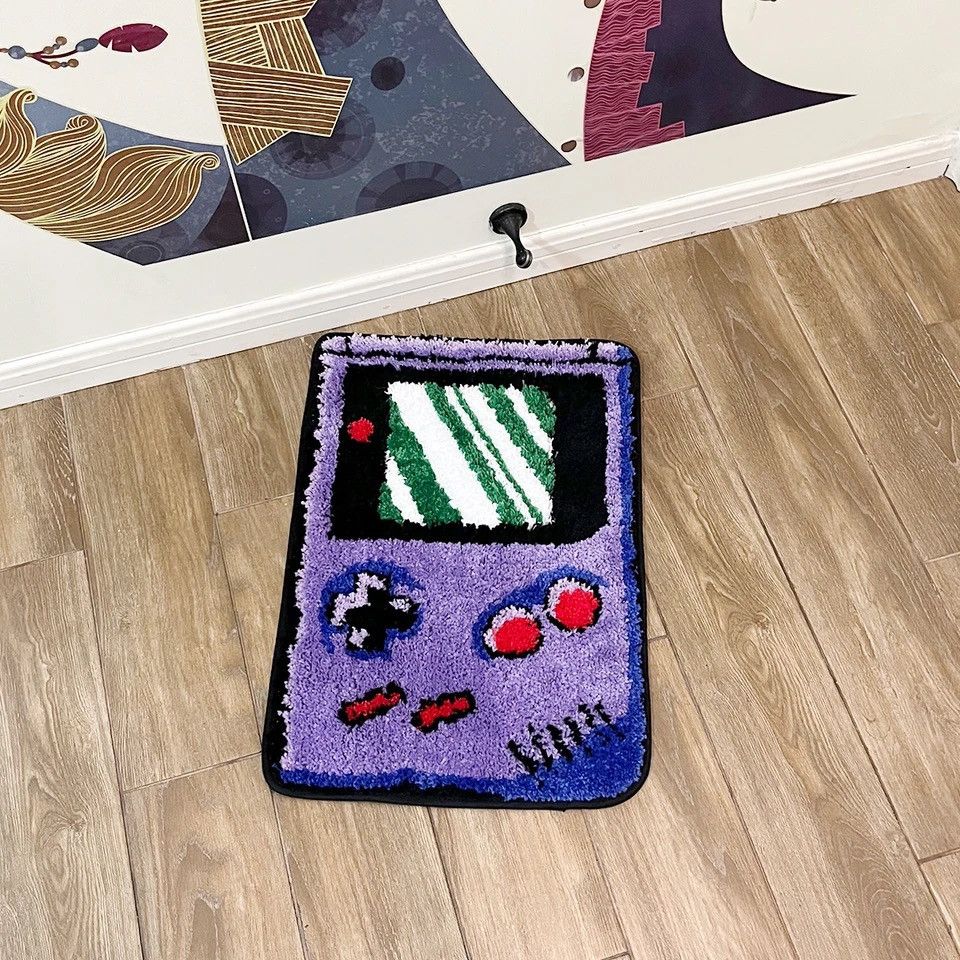 Japanese Brand × Vintage Purple Games Console Tufted carpet 90cm x 60cm Size ONE SIZE - 3 Thumbnail