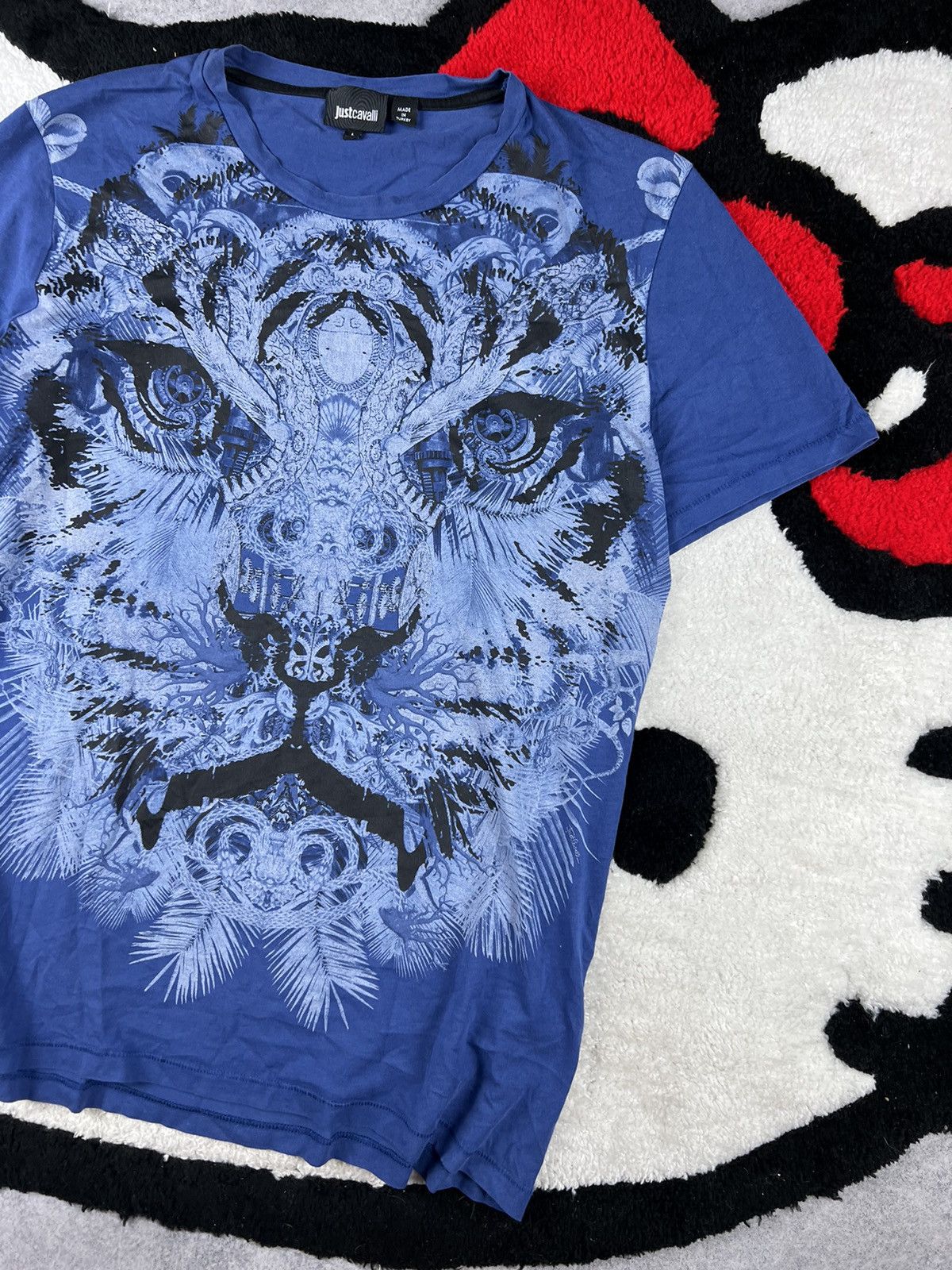 Just Cavalli Vintage Y2K Just Cavalli Tiger Overprinted Tee Shirt Size US L / EU 52-54 / 3 - 3 Thumbnail