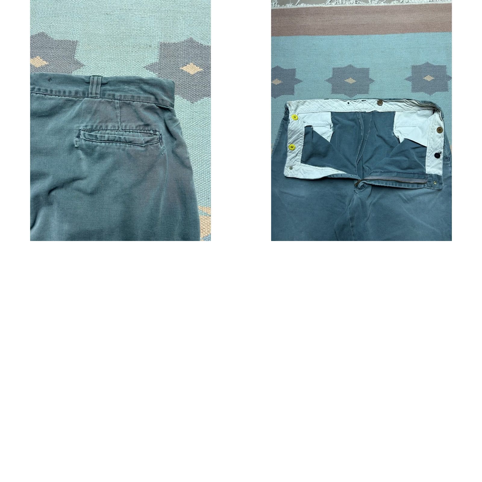 Vintage VINTAGE 1950s Chino Twill Work Pants Sage Green Sail Cloth Talon Zip 40x29 Men Pants Size US 40 / EU 56 - 9 Thumbnail