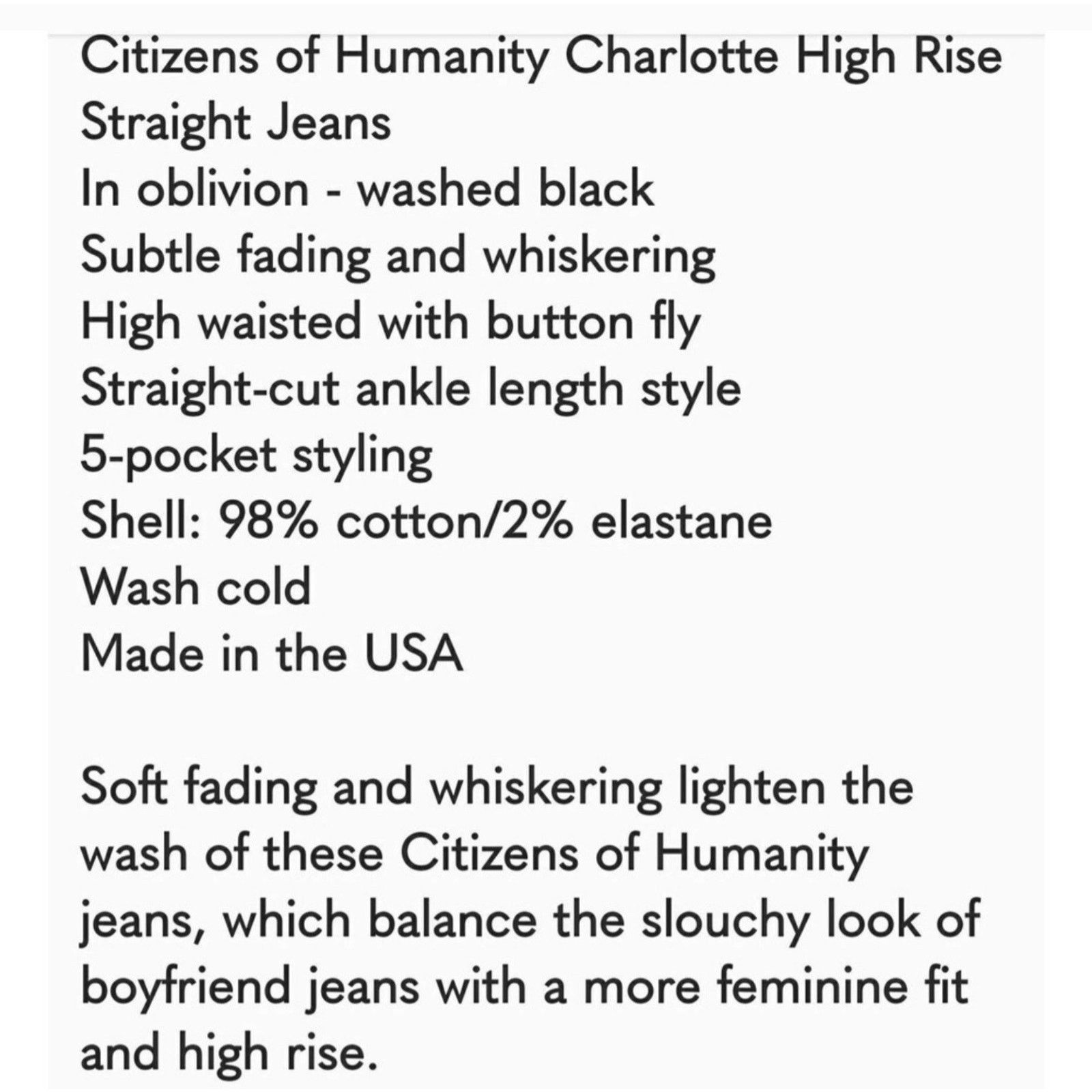 Citizens Of Humanity CITIZENS OF HUMANITY Premium Vintage Charlotte Oblivion 25 Size 25" / US 0 / IT 36 - 11 Thumbnail