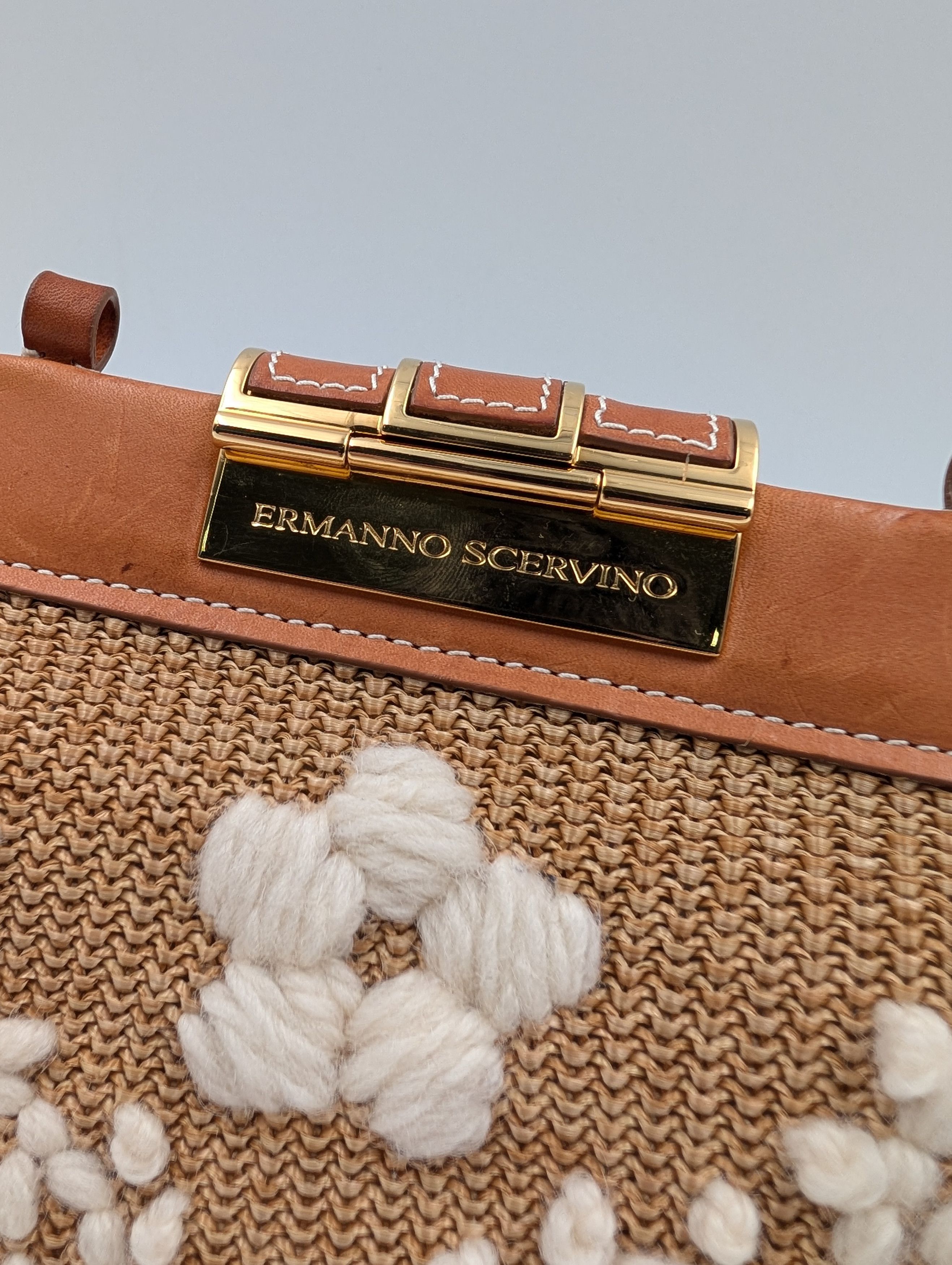 Ermanno Scervino Ermanno Scervino Light Brown Leather And Rattan Handbag Size ONE SIZE - 4 Thumbnail