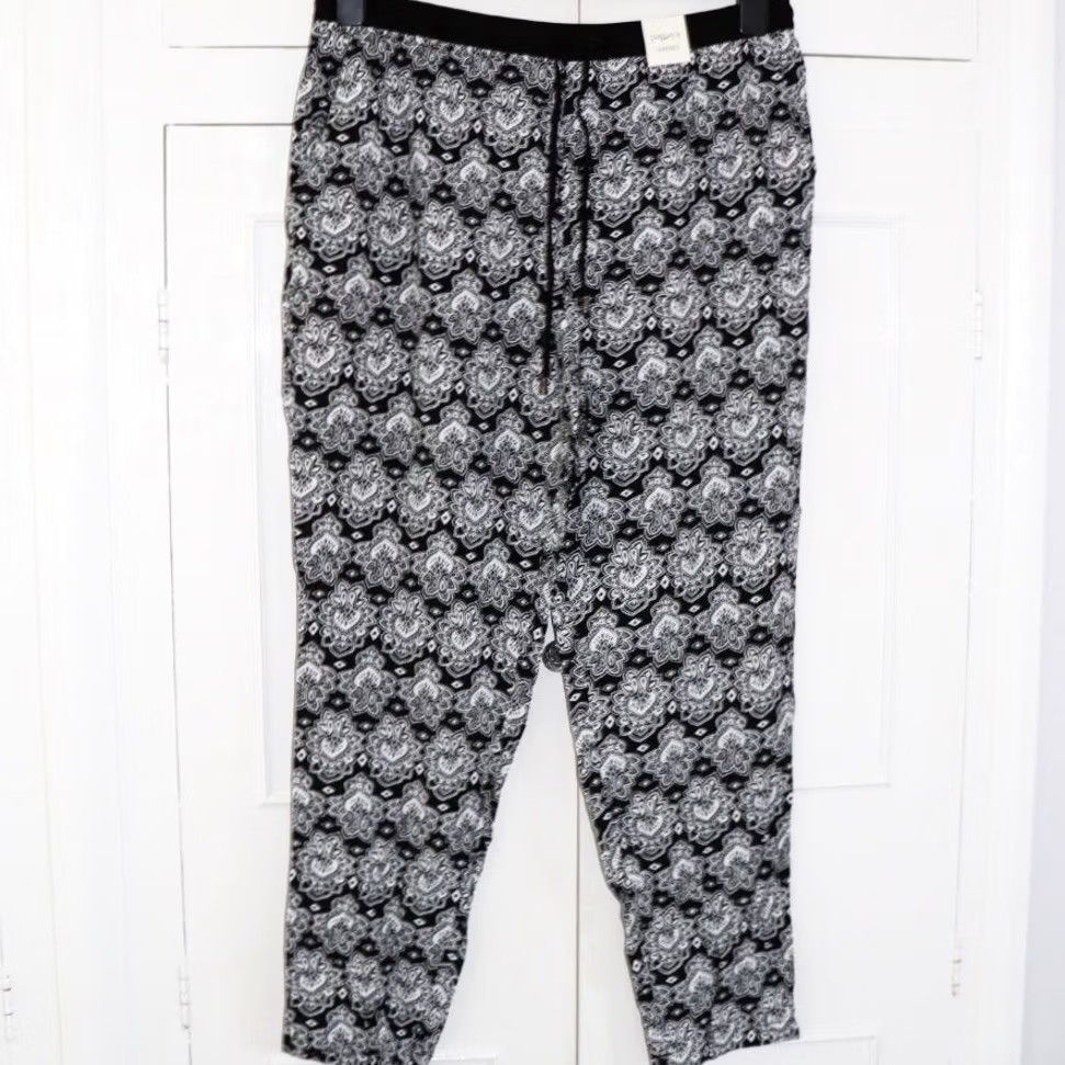 Vintage BNWT Papaya Viscose Trousers UK 16 Black White Floral Womens Vintage Size 38" / US 16 / IT 52 - 2 Thumbnail