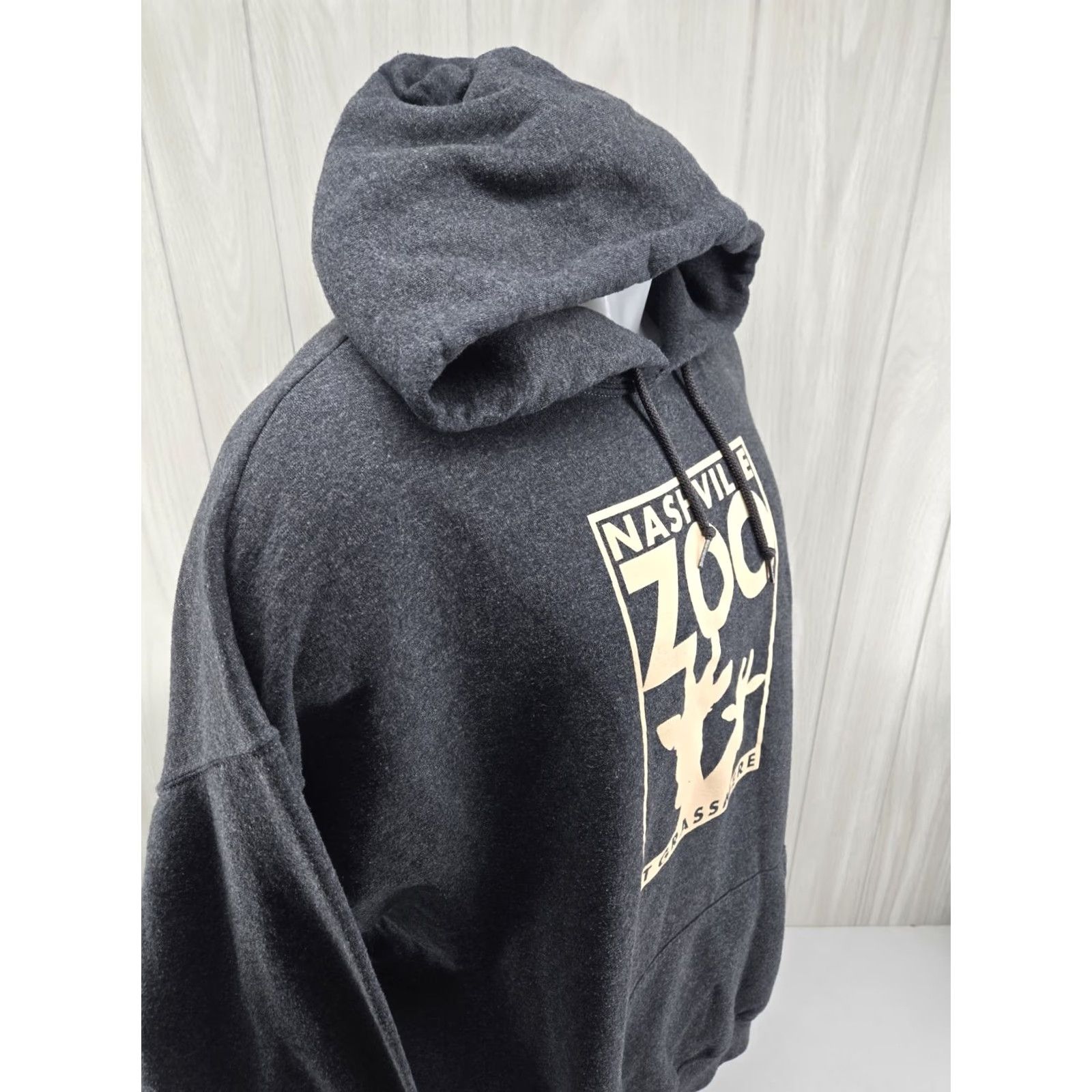 Jerzees VINTAGE Nashville Zoo At Grassmere Hoodie Adults 2XL Gray Sweatshirt Souvenir Size US XXL / EU 58 / 5 - 7 Thumbnail
