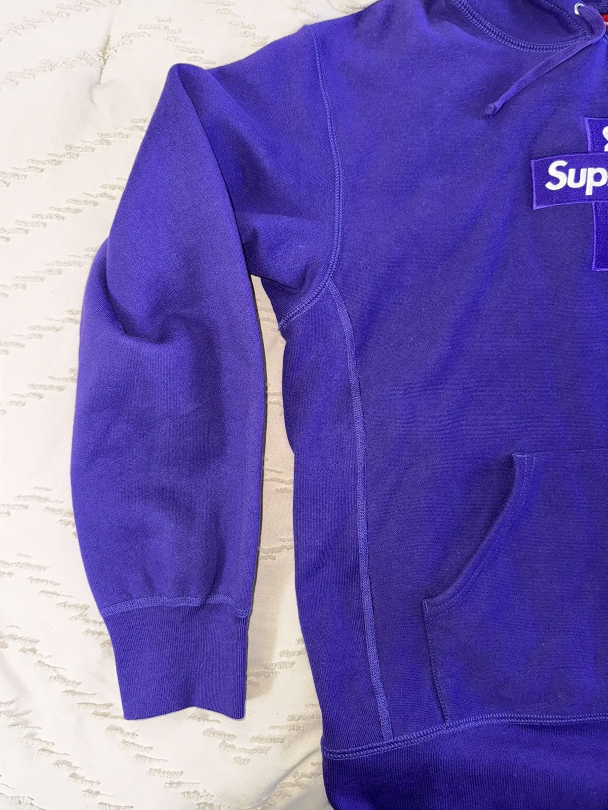 Supreme Supreme Cross Box Logo Hooded Purple Sweatshirt (FW20) Size US M / EU 48-50 / 2 - 8 Thumbnail