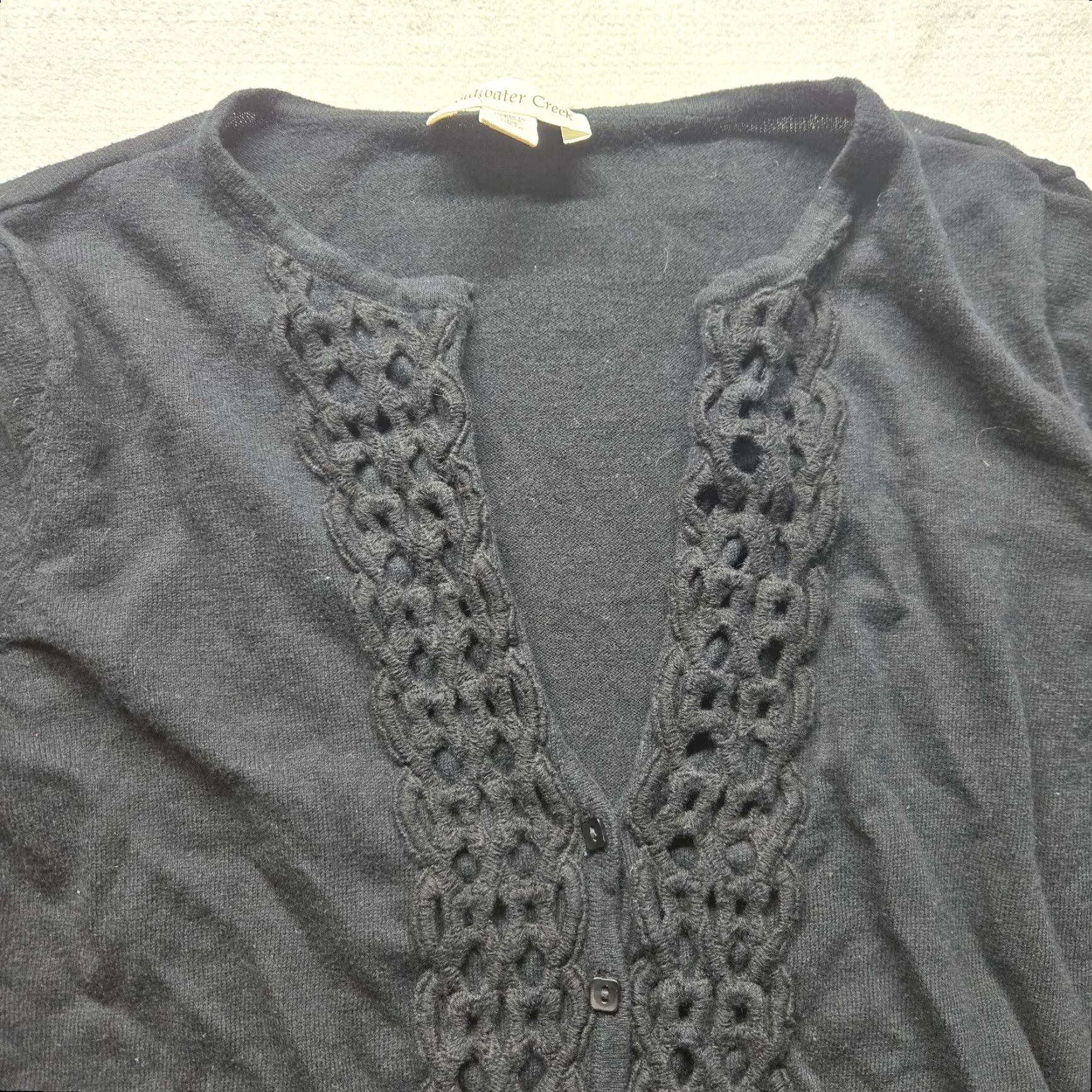Coldwater Creek Coldwater Creek Women's Button-Up Blouse - Black Long Sleeve Shirt Medium Size M / US 6-8 / IT 42-44 - 2 Thumbnail