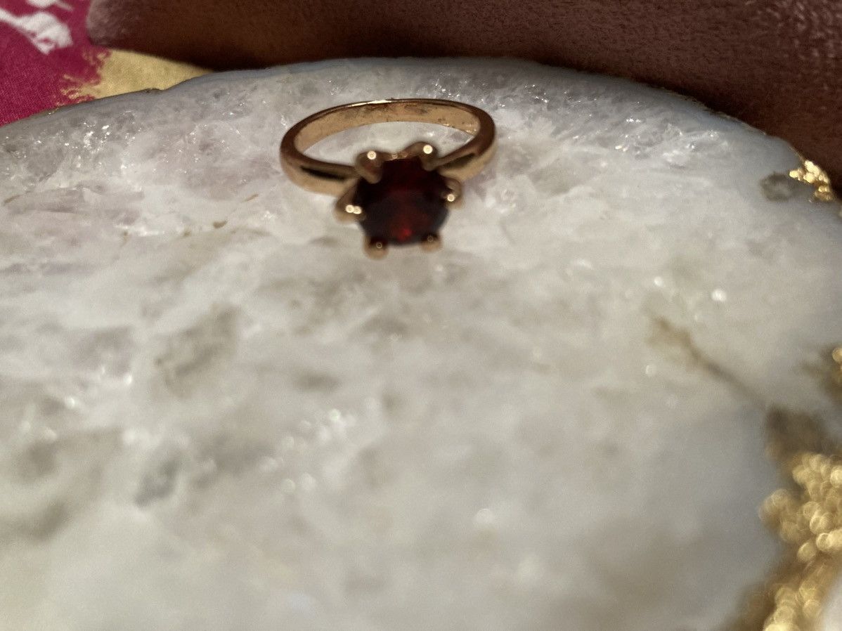 Other Red gemmed gold plated ring Size ONE SIZE - 2 Thumbnail