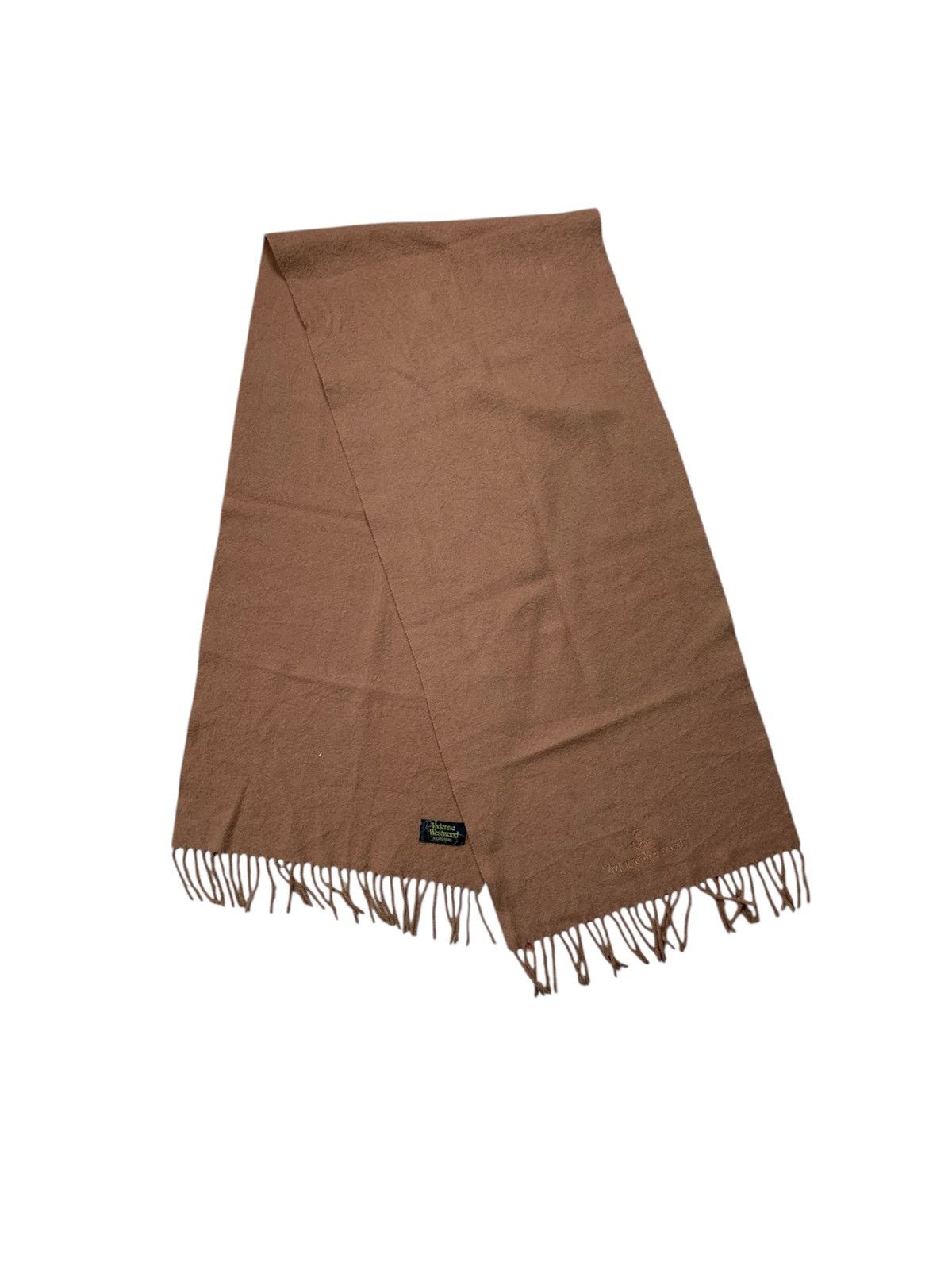 Vivienne Westwood Vivienne Westwood Embroidered Logo Wool Scarf Brown Size ONE SIZE - 1 Thumbnail