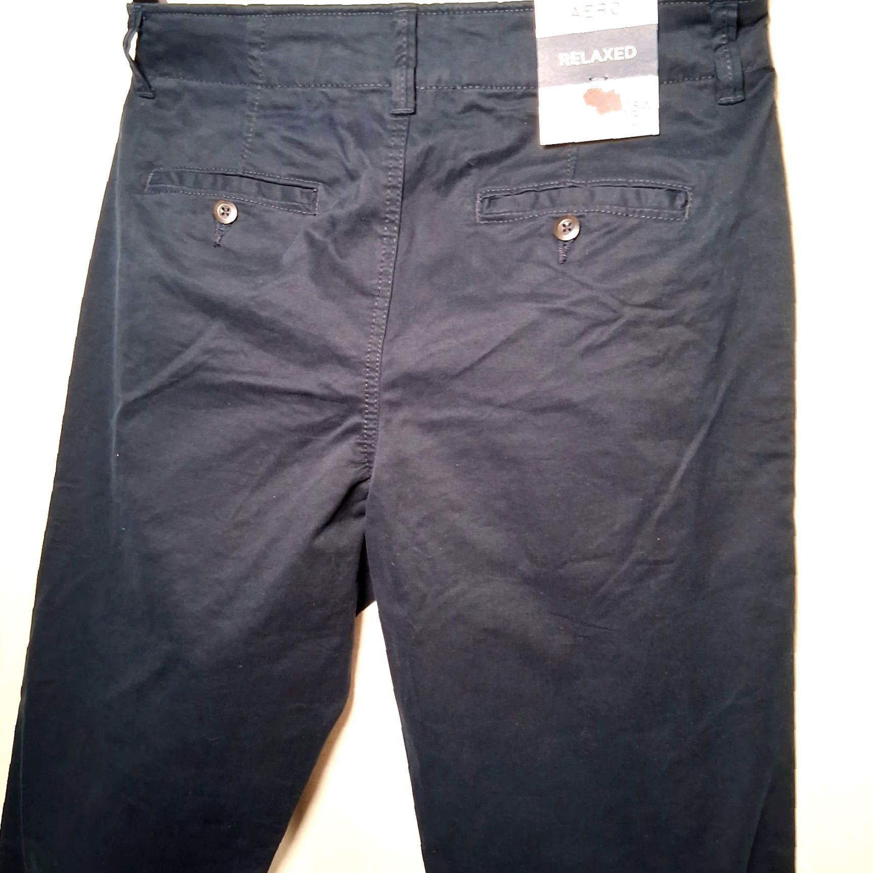 Vintage Aero Aéropostale Chino Pants Men 28x32 Navy Blue Twill Casual NEW Size US 28 / EU 44 - 3 Thumbnail