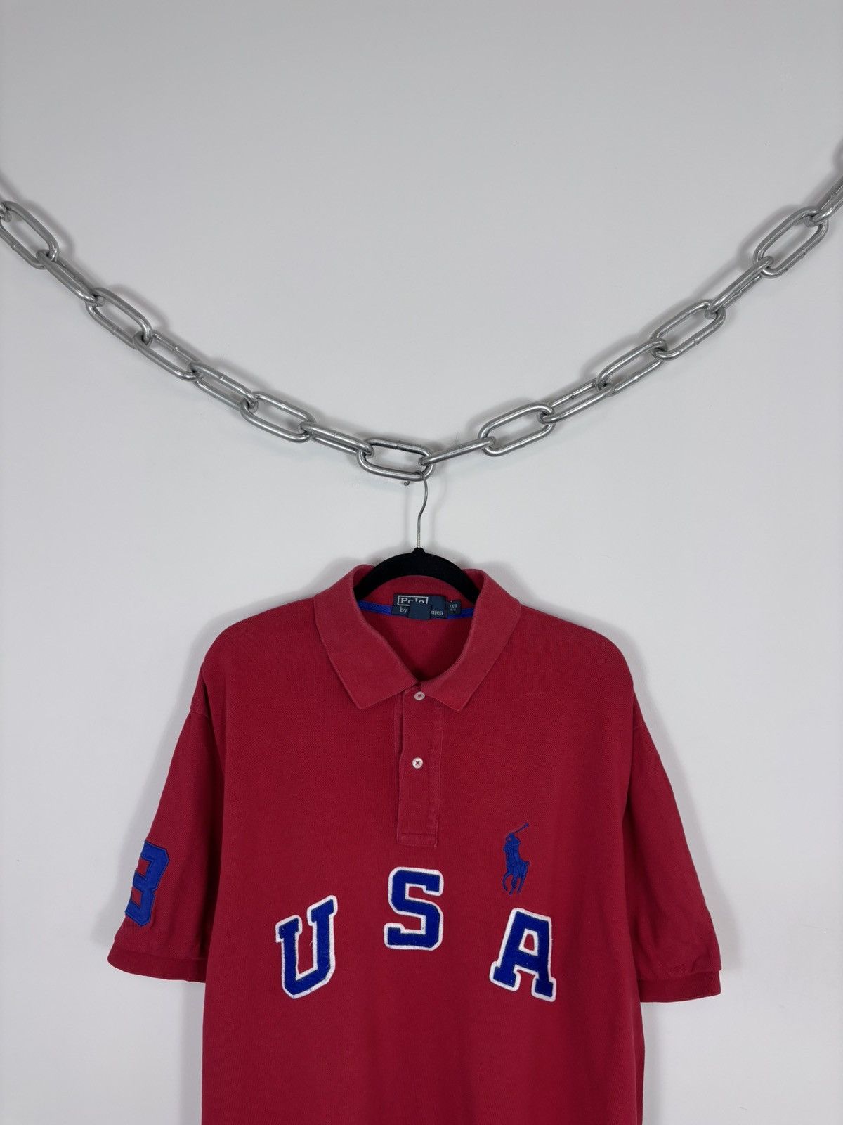 Polo Ralph Lauren Vintage Polo Ralph Lauren USA Big Embroidery Logo Polo Shirt Size US XL / EU 56 / 4 - 2 Thumbnail