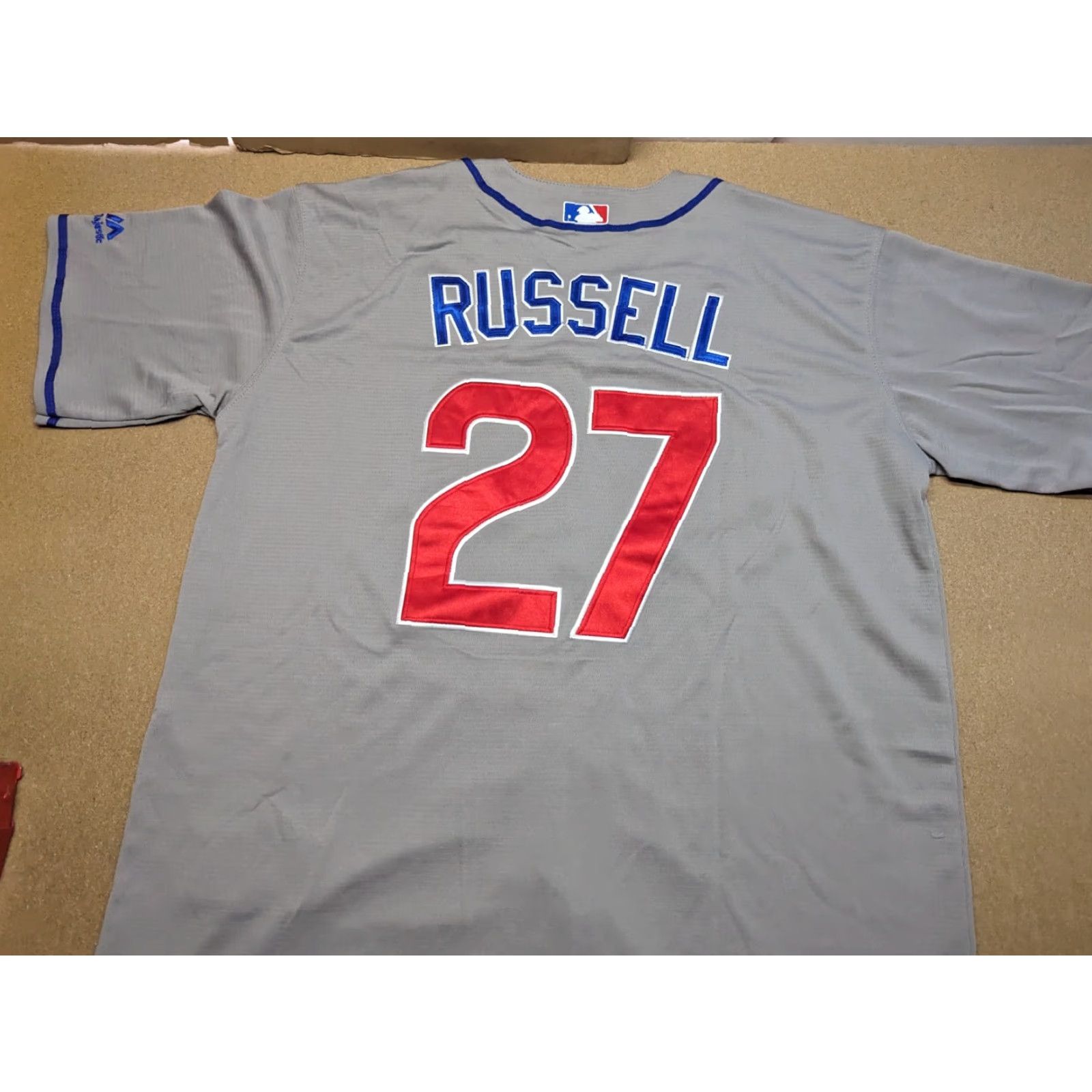 MLB Addington Russell Mens MLB Majestic Cool Base L Gray Jersey #27 Large Chicago Cubs Size US L / EU 52-54 / 3 - 2 Thumbnail