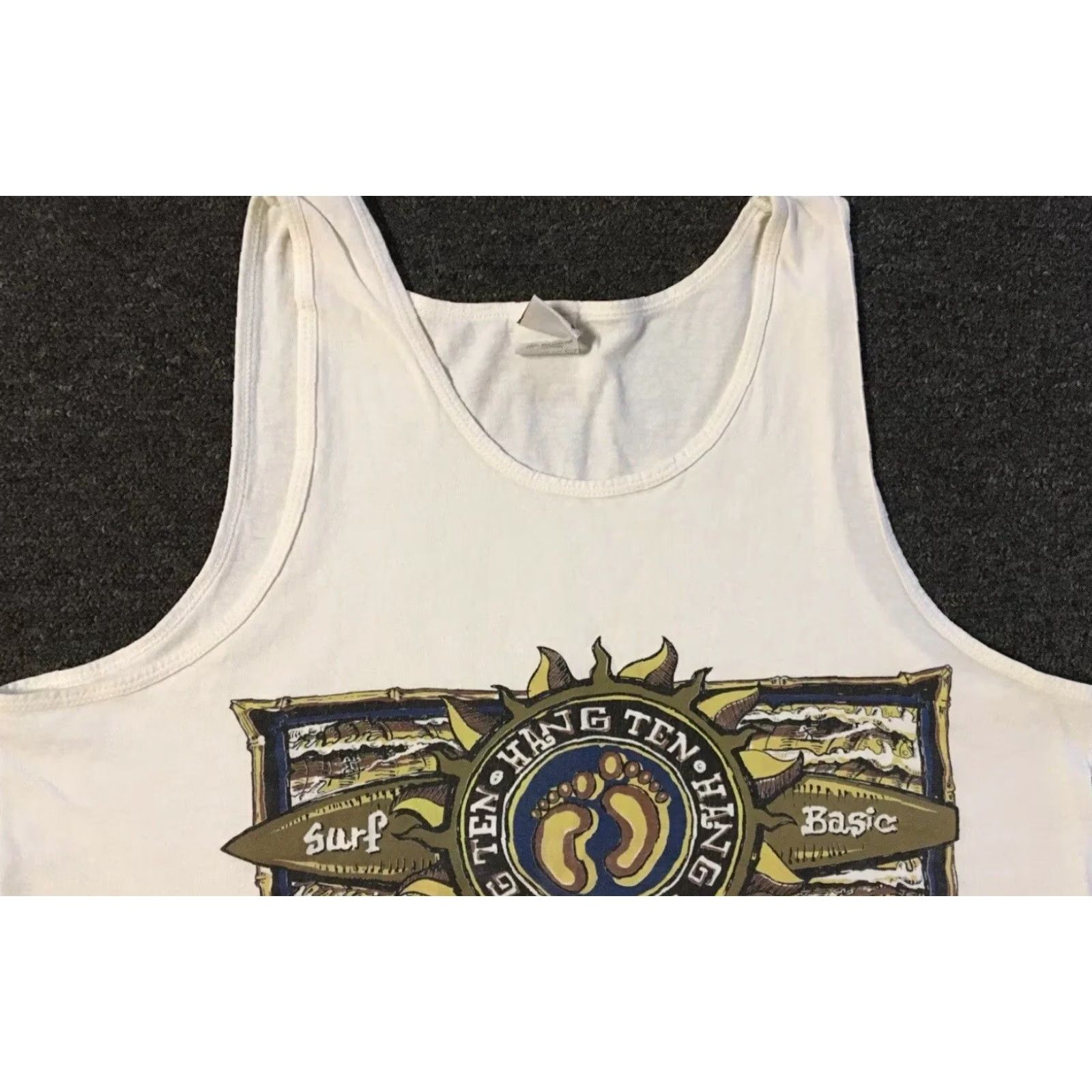 Hang Ten VINTAGE Hang Ten 90s Faded Tank Top Surf Grunge Vaporwave White S Short Sleeve T-Shirt Mens USA Beach Ocean OP 80s Size US S / EU 44-46 / 1 - 7 Thumbnail