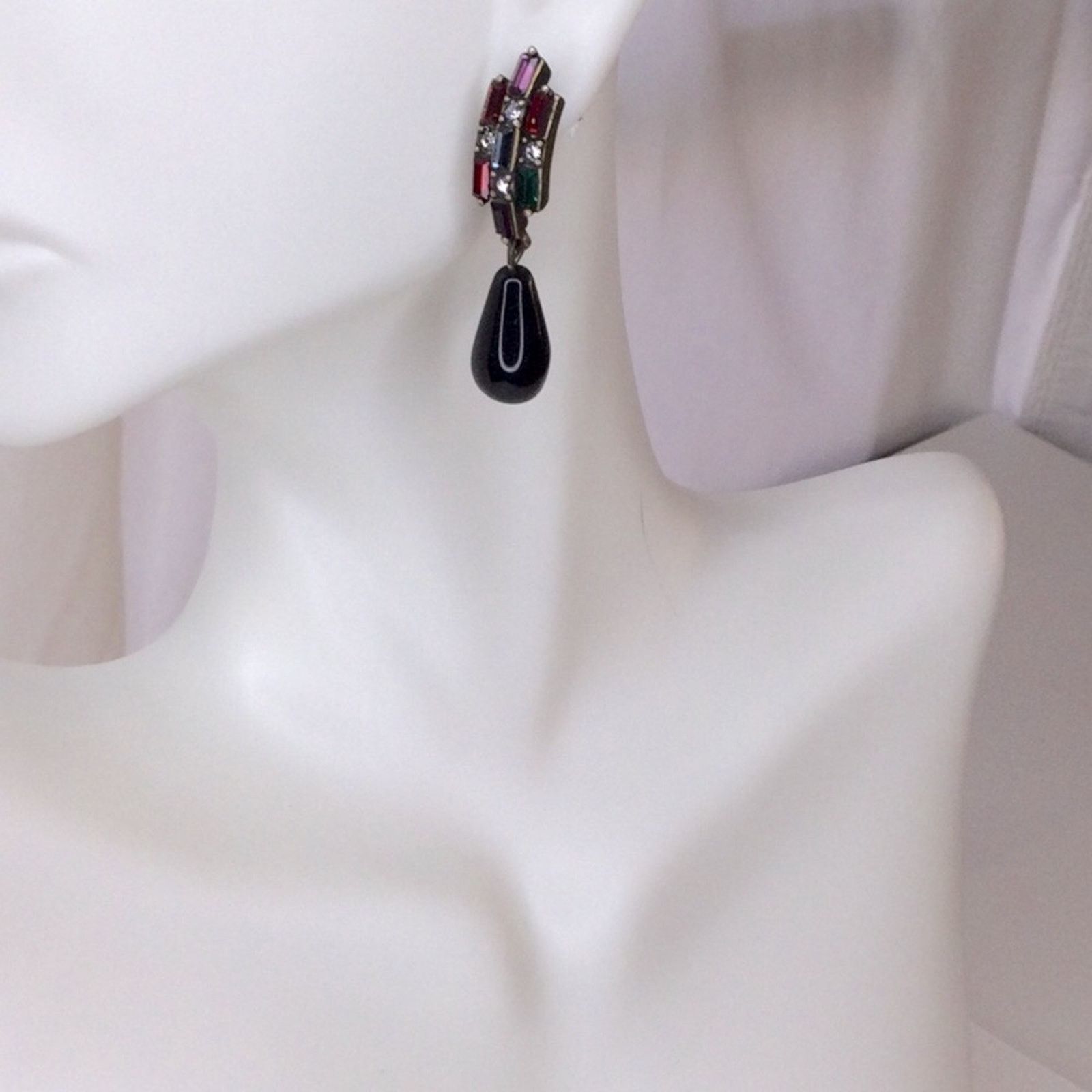 Chicos Chico's Retro1990's Rhinestone Dangle/Drop Post Earrings NWT Size ONE SIZE - 3 Thumbnail