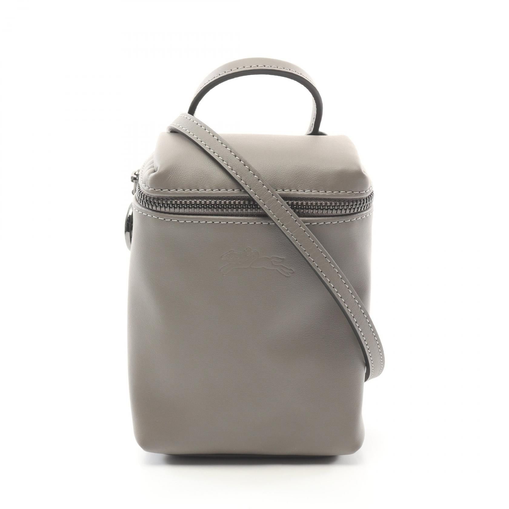 Longchamp Le Preage Extra Xs Crossbody Bag Shoulder Leather Gray in Grey, Women's