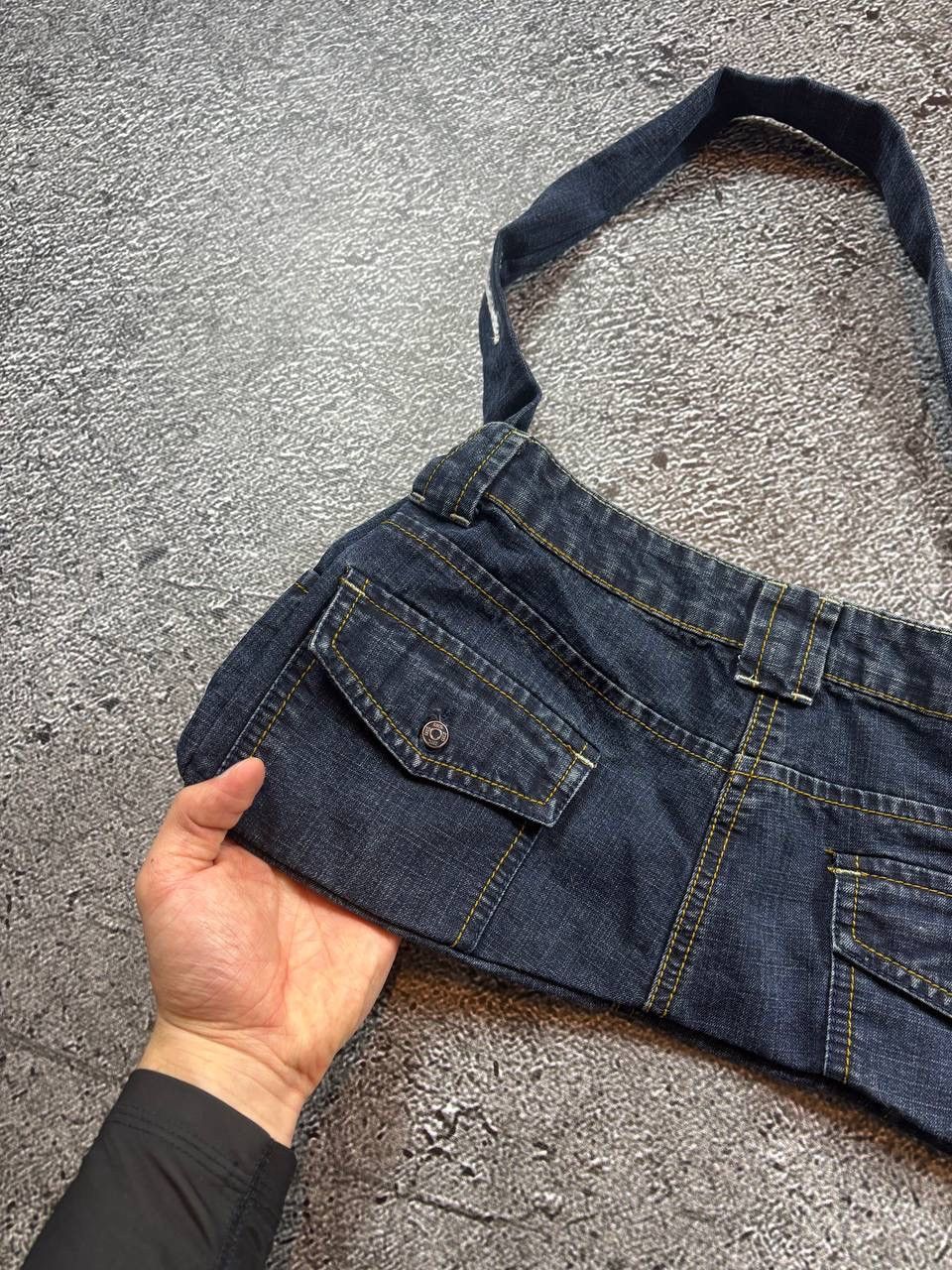 Japanese Brand Vintage Y2K Denim Mini Shoulder Bag Distressed Jeans Purse Size ONE SIZE - 11 Thumbnail