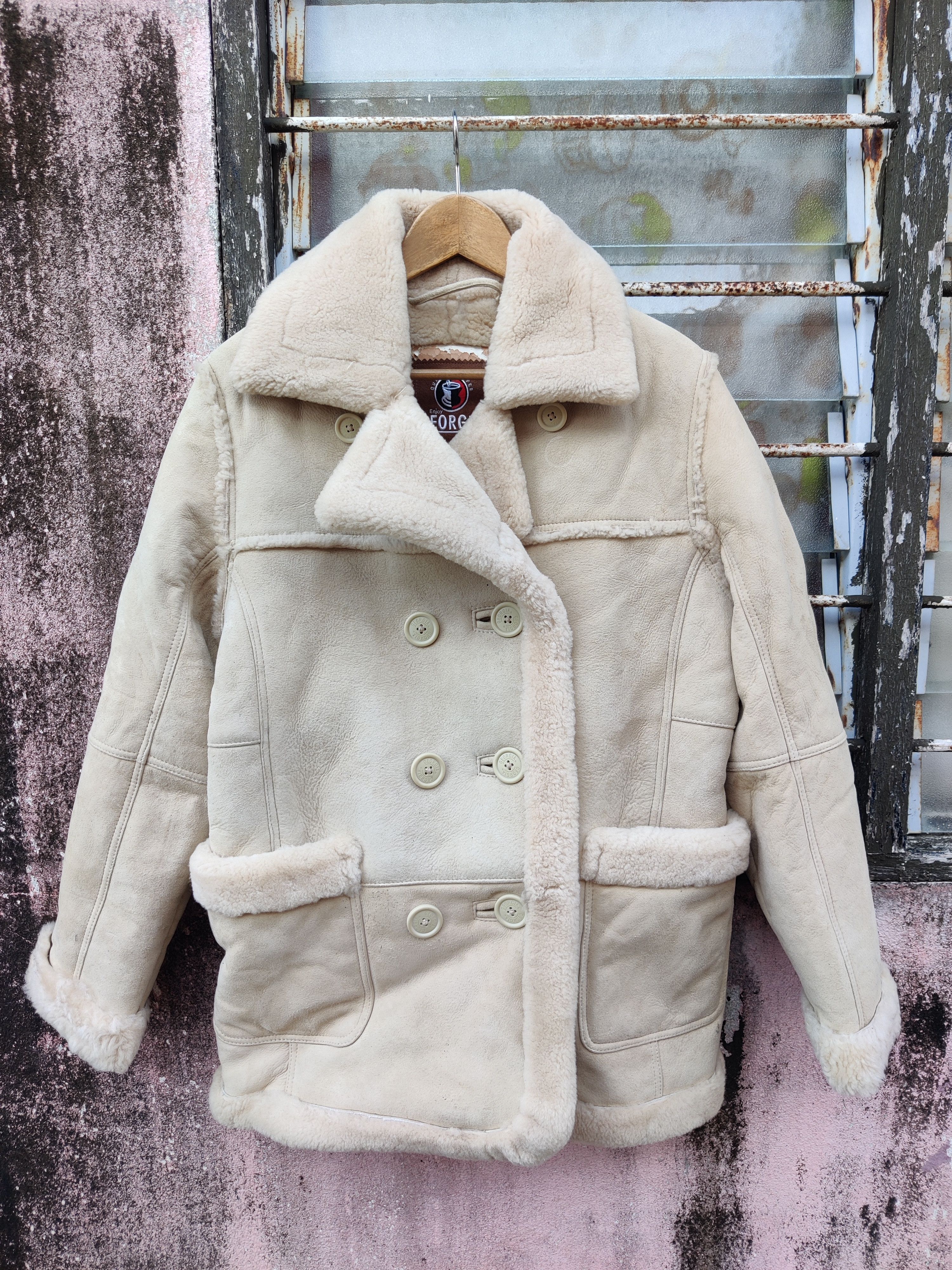 Vintage Georgia Shearling Sherpa Faux Fur Leather Jacket