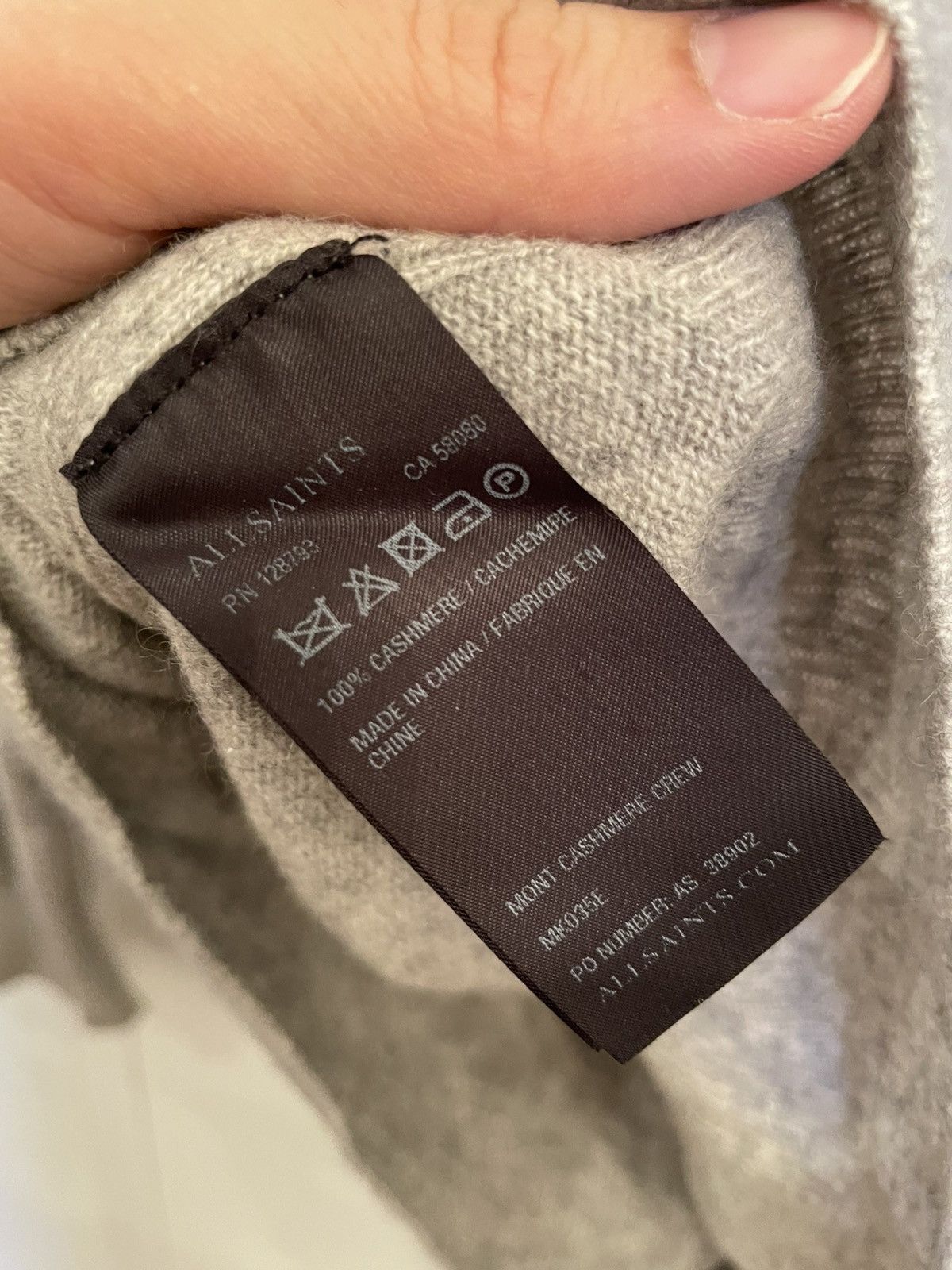 Allsaints 100% Cashmere grey sweater Size US XS / EU 42 / 0 - 5 Thumbnail