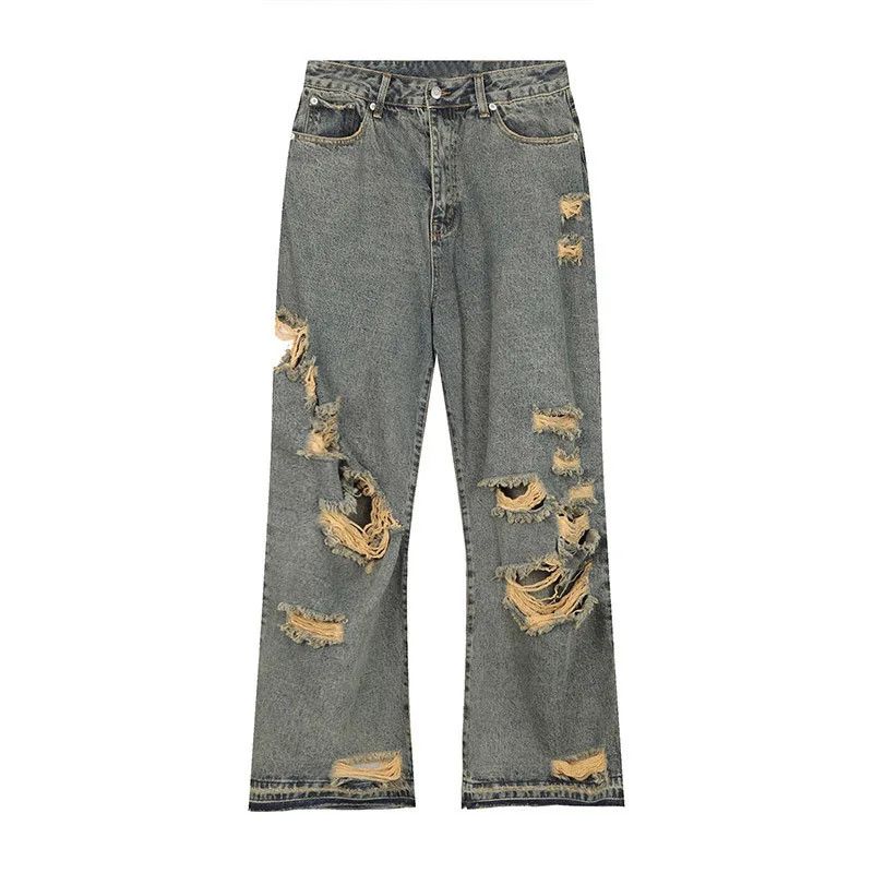 Casual Straight Jeans Ripped Hole