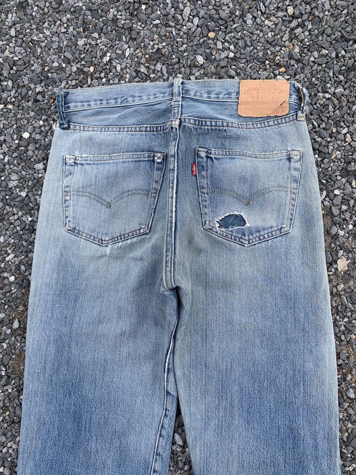 Kapital VINTAGE LEVIS 501XX BIG E SELVEDGE DAMAGE DISTRESSED DENIM Size US 30 / EU 46 - 8 Thumbnail