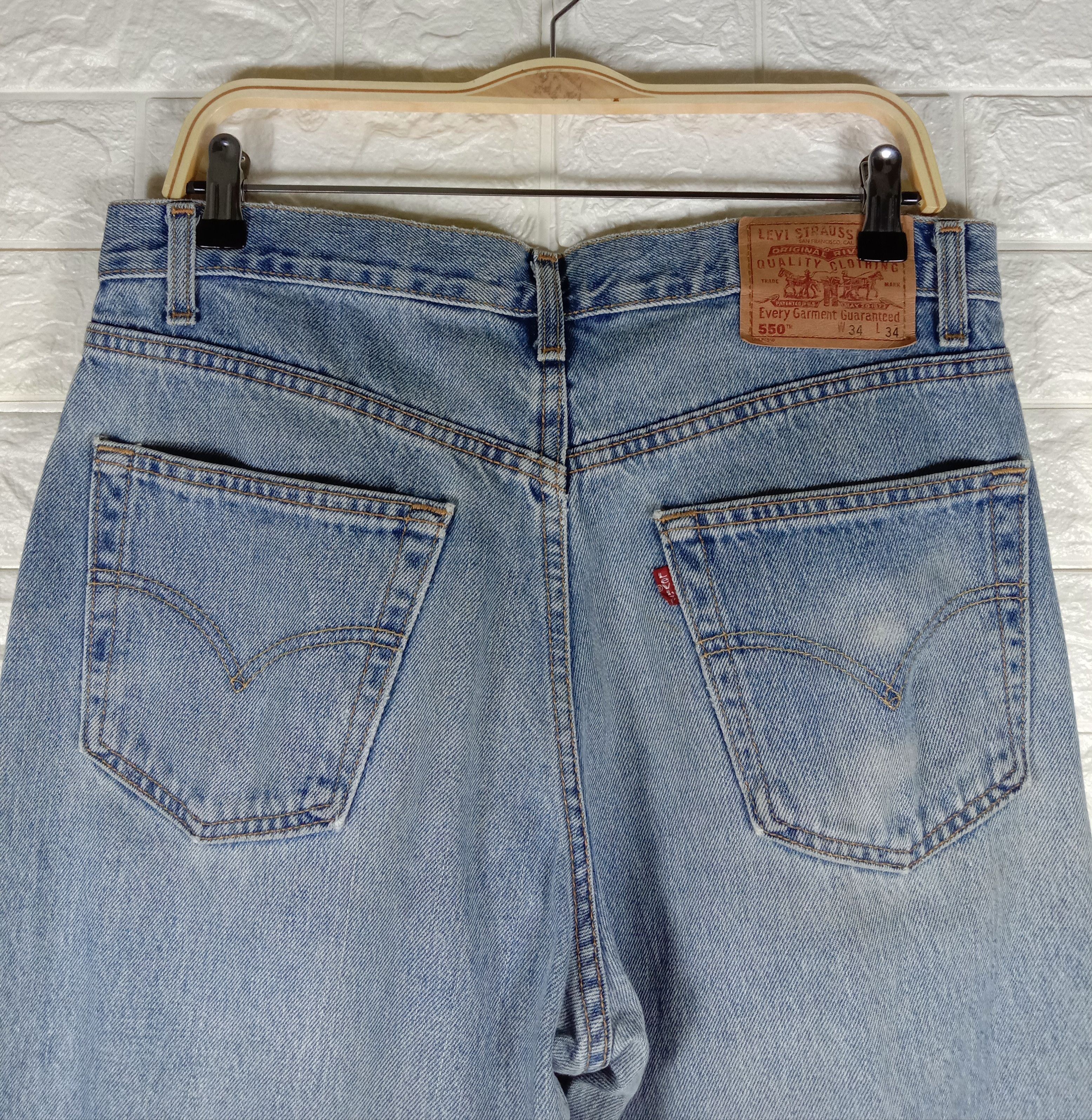 Levi's Vintage 90s Levi's 550 Jeans Blue Wash Denim Size US 34 / EU 50 - 6 Thumbnail