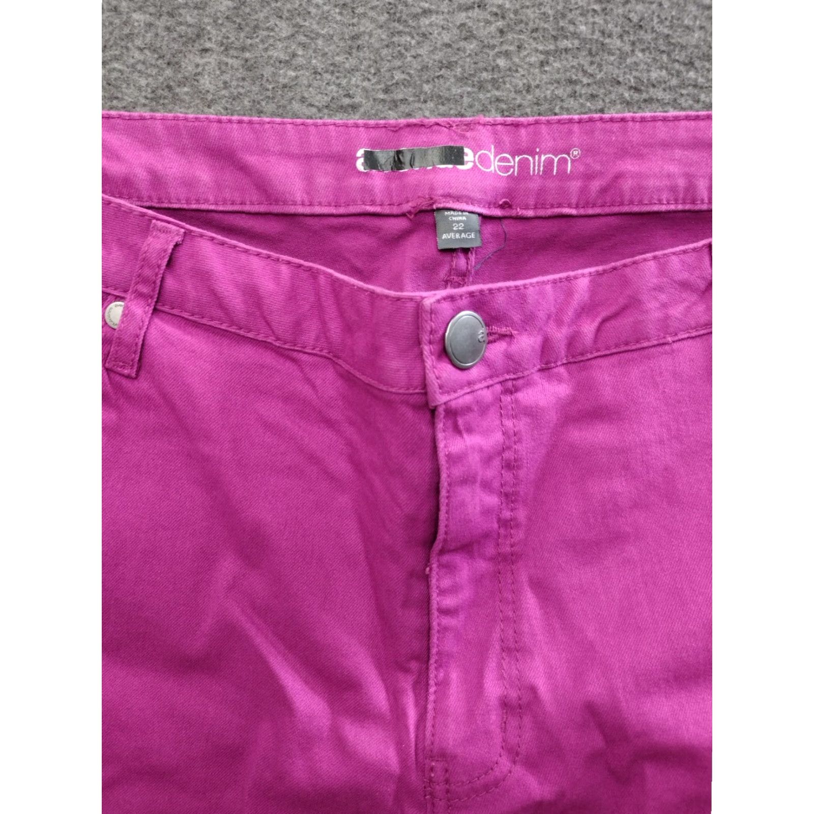 Denime Unbranded Women's Jeans Tapered Denim Pink/Purple 22 Plus Size High Rise 5-Pocket Stretch Denim Jeans Womens Size 40" / US 18 - 5 Thumbnail