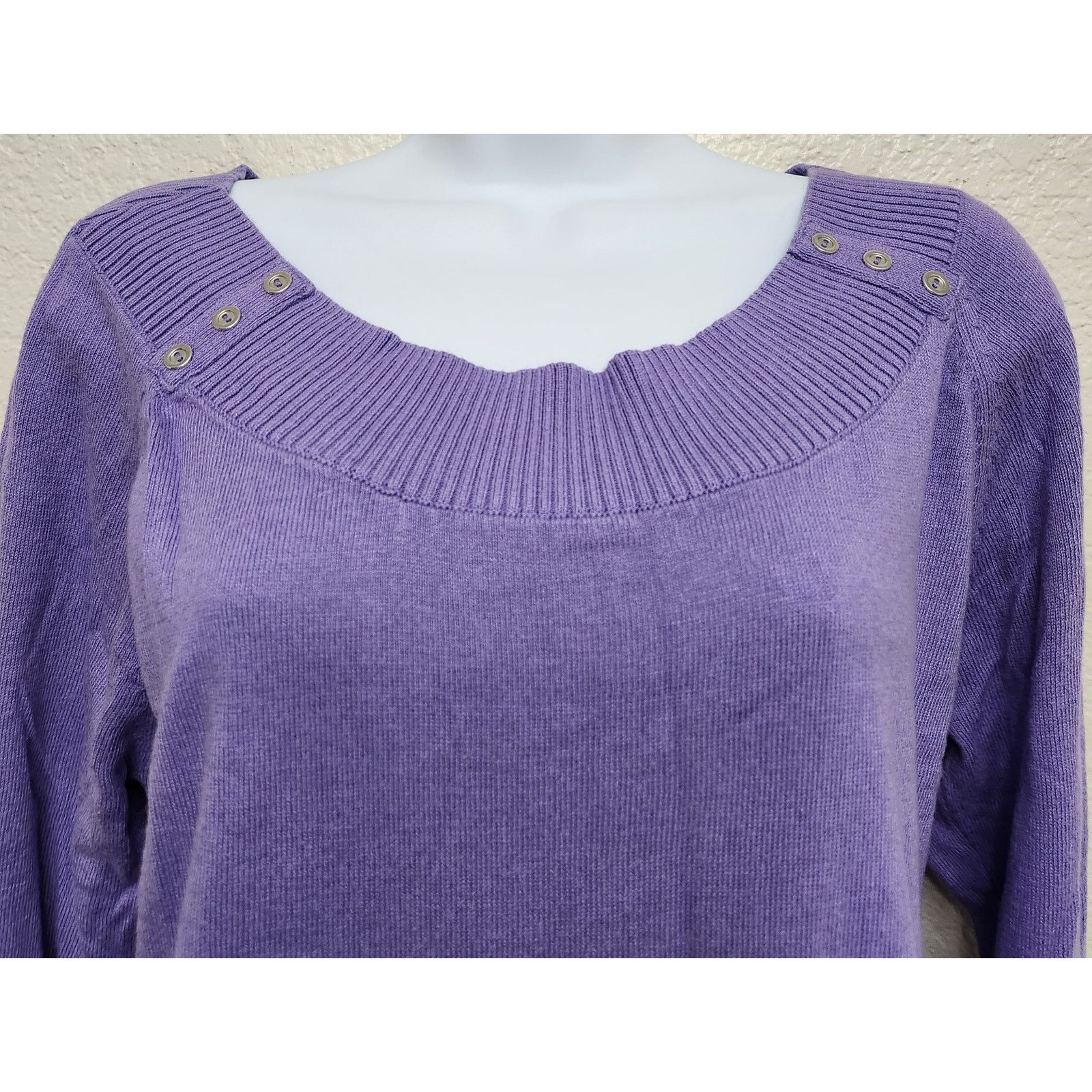 Other New York & Company Purple Boat Neck Sweater Top XL Size XL / US 12-14 / IT 48-50 - 2 Thumbnail