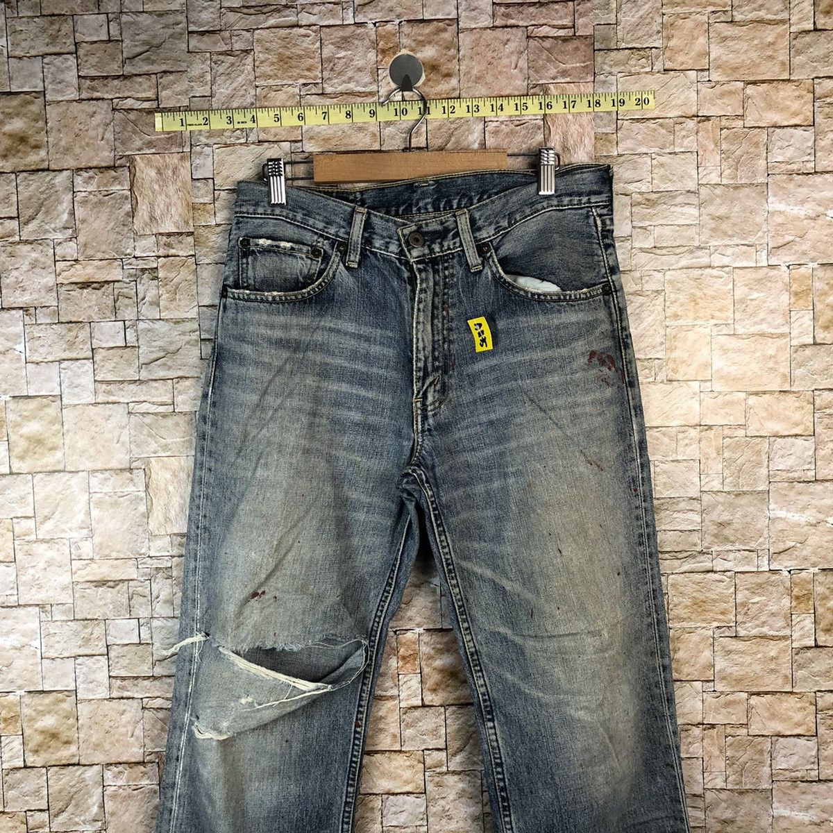 Levi's Levis Blue Distressed ripped cobain Denim Pants #A1135 Size US 32 / EU 48 - 2 Thumbnail