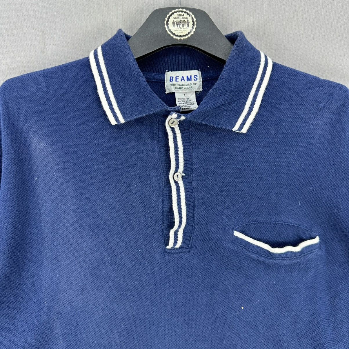 Beams Plus Vintage Beams Japan Polo Longsleeve Tee Single Pocket Size US M / EU 48-50 / 2 - 7 Thumbnail