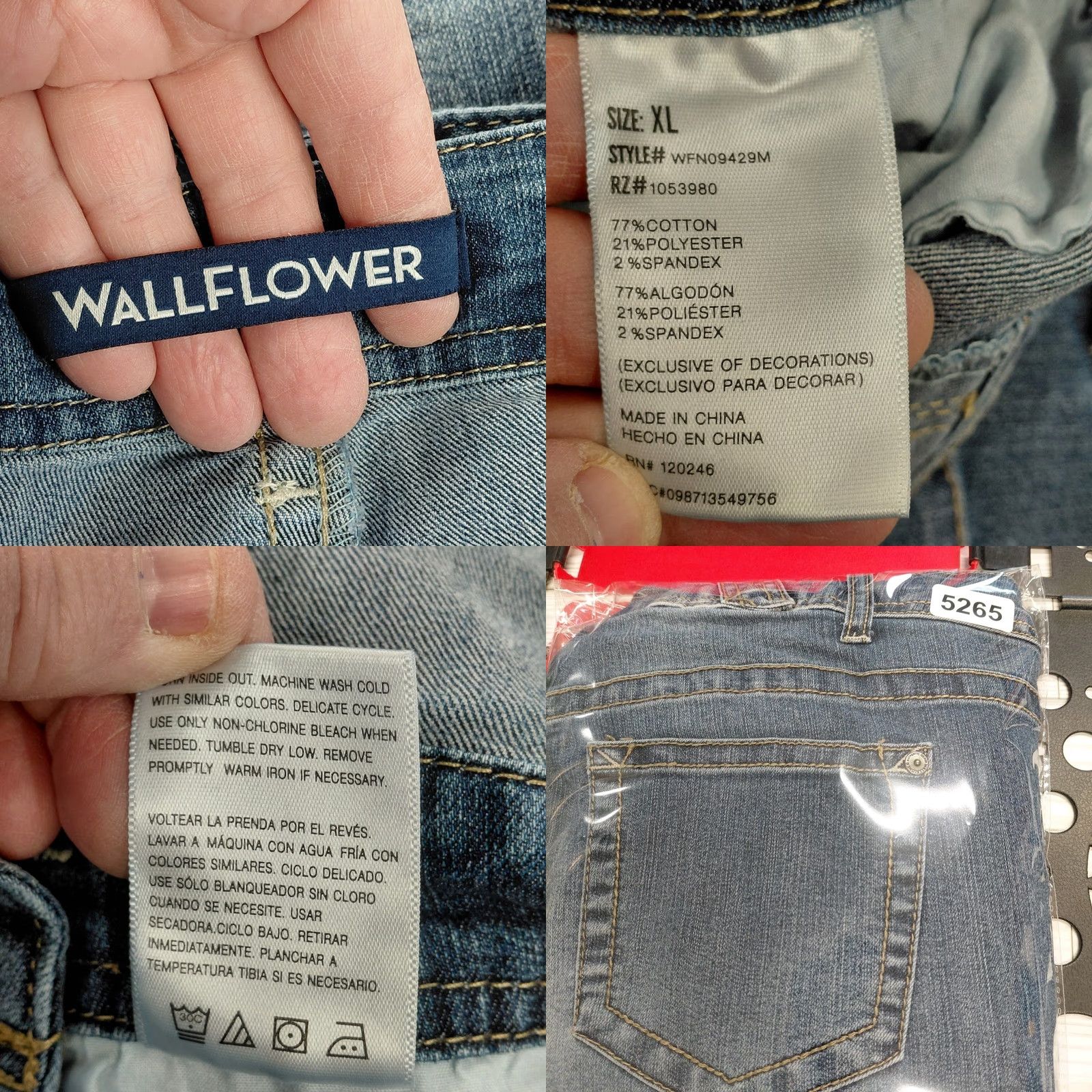 Vintage WallFlower Jeans WallFlower Jean Overalls Women's XL Blue Denim Adjustable Distressed Casual Jeans overalls Womens XL Blue Denim Distressed Casual Size 40" / US 18 - 9 Thumbnail