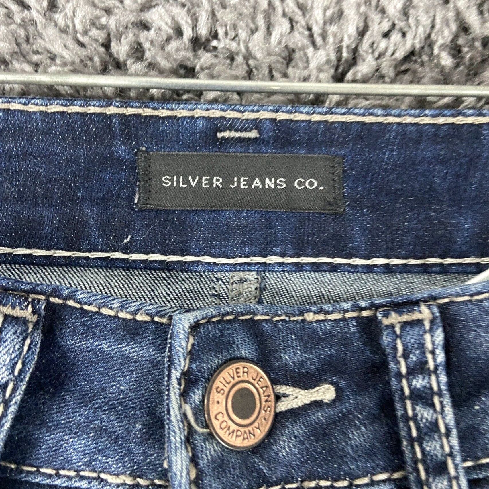Silver Jeans Co. SILVER JEANS Avery Skinny Crop Distressed Blue Jeans Women’s 28 Size 28" / US 6 / IT 42 - 6 Thumbnail