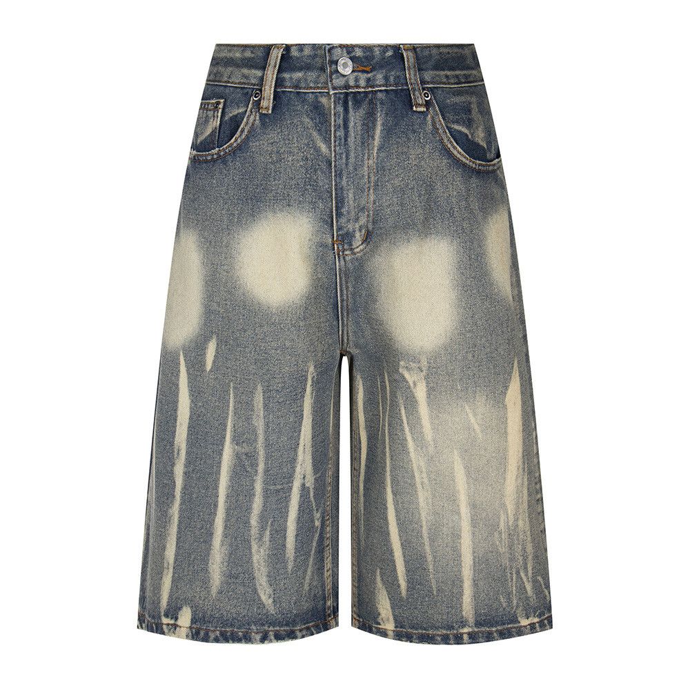 Vintage Men's Loose-Fit Straight-Leg Washed Denim Shorts Vibe Style Size US 32 / EU 48 - 1 Thumbnail