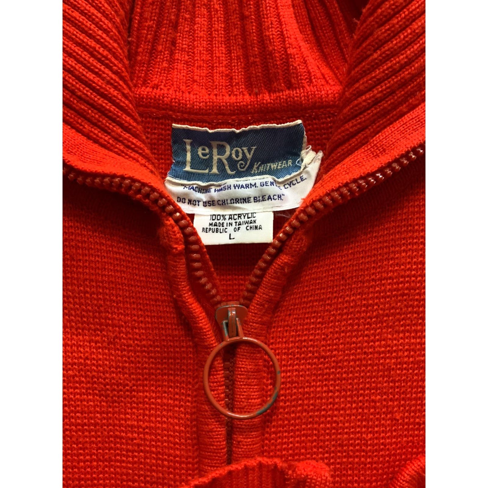 Vintage VINTAGE LeRoy Knitwear Disco Mod Circle Zip Sweater Jacket L Acrylic Shirt Size US L / EU 52-54 / 3 - 7 Thumbnail