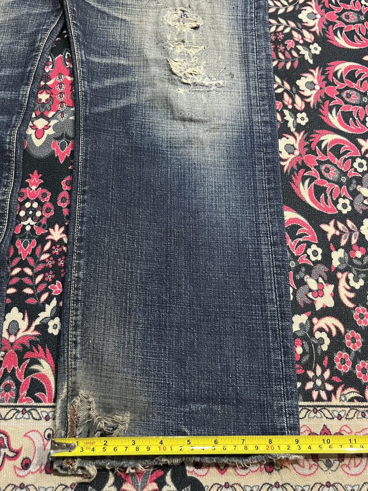 Vintage GL Heart Trashed Blue Faded Washed Loose Straight Jeans Size US 36 / EU 52 - 18 Thumbnail