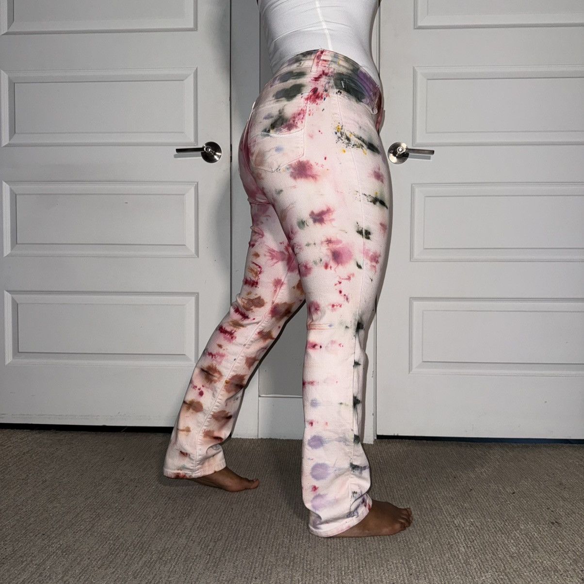 Lee Custom Tie-Dye Lee Slim Straight Jeans Size 30" / US 8 / IT 44 - 3 Thumbnail