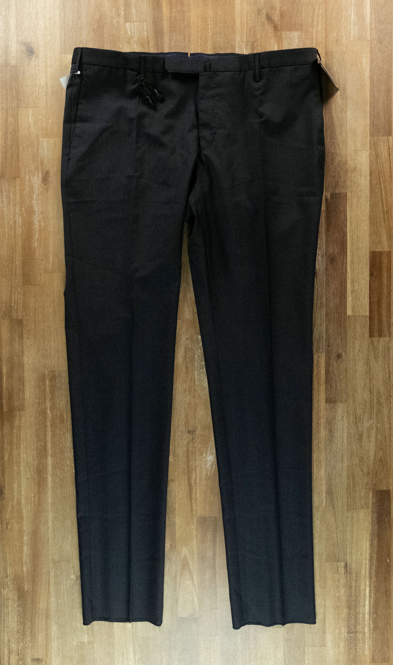 INCOTEX dark gray slim fit flat front wool pants 42 / 58
