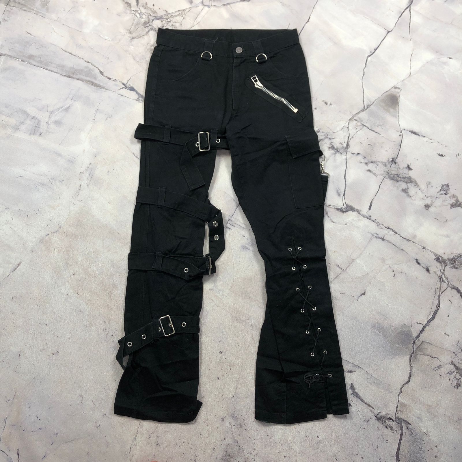 14th Addiction Secret Agents - Multilace Bondage Flared Pants Size US 28 / EU 44 - 2 Thumbnail