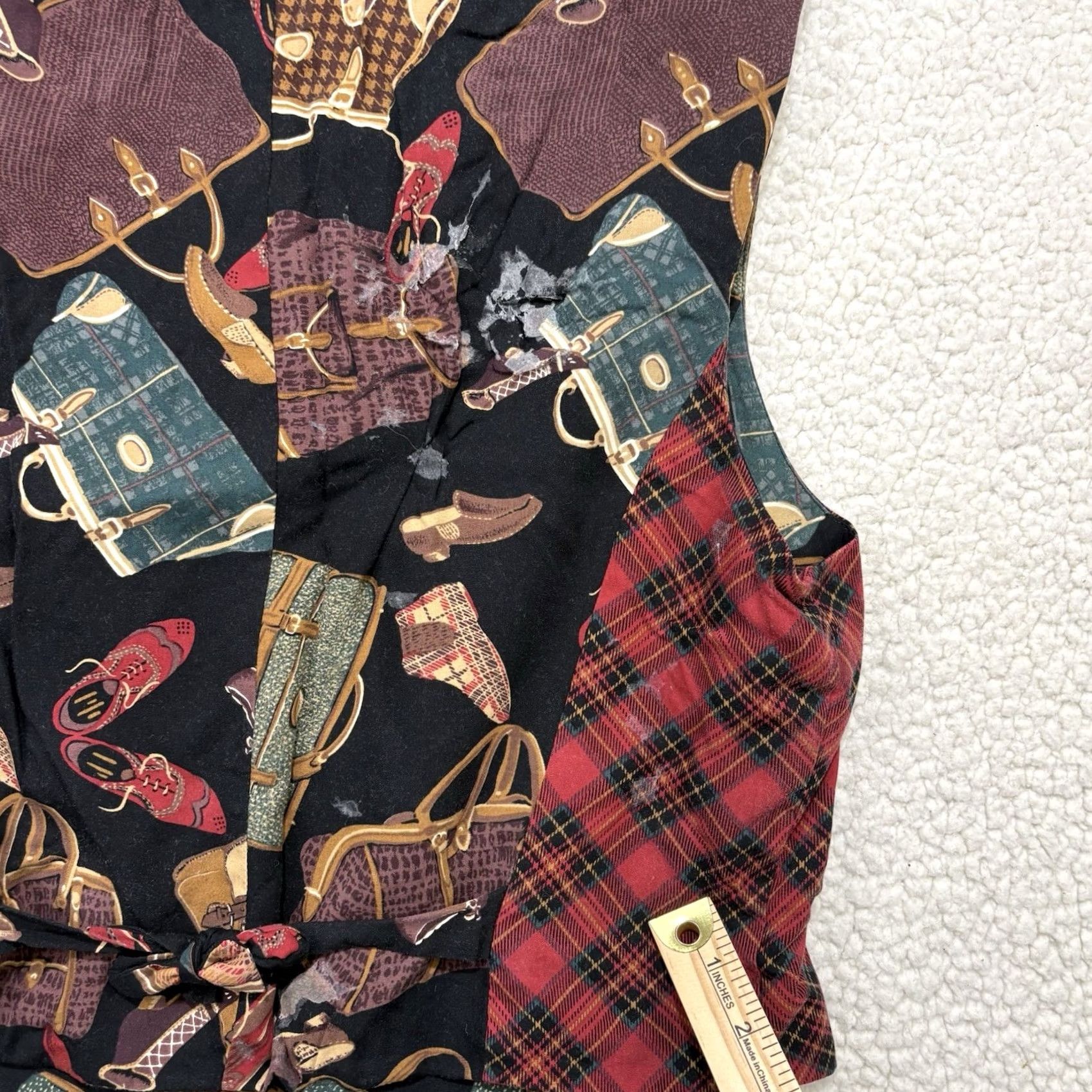 Vintage VINTAGE FL Malik Skirt Set Vest 2pc Size 12 Red Purse Shoes Novelty Print USA Size 34" / US 12 / IT 48 - 6 Thumbnail
