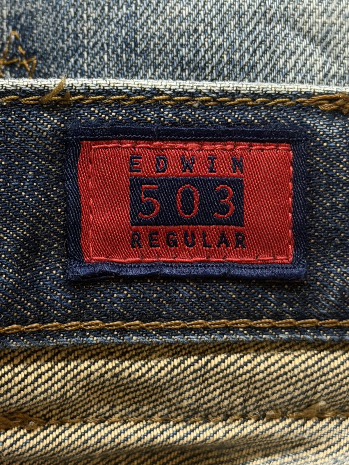 Edwin Vintage 90s Edwin 503 Blue Wash Whiskers Distressed Wide Leg Size US 31 - 7 Thumbnail
