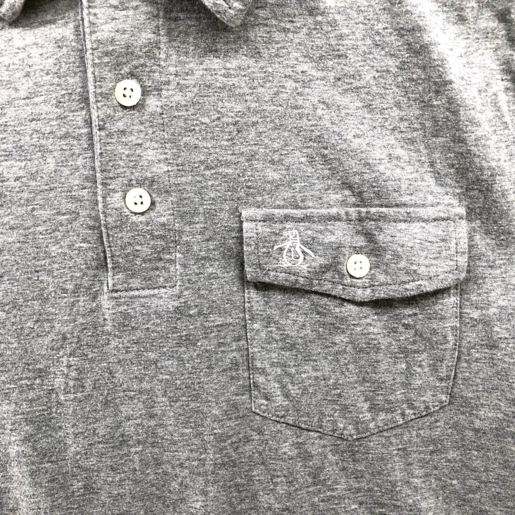 Vintage PENGUIN Polo Shirt Gray M Mens Medium Cotton Blend Shirt 1990s/2000s? Size US M / EU 48-50 / 2 - 5 Thumbnail