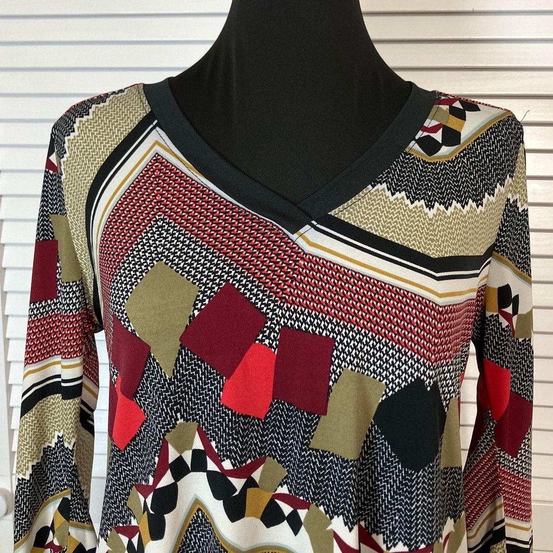 Other Time Line Retro Abstract Geometric Patchwork Tunic Blouse M Size M / US 6-8 / IT 42-44 - 4 Thumbnail