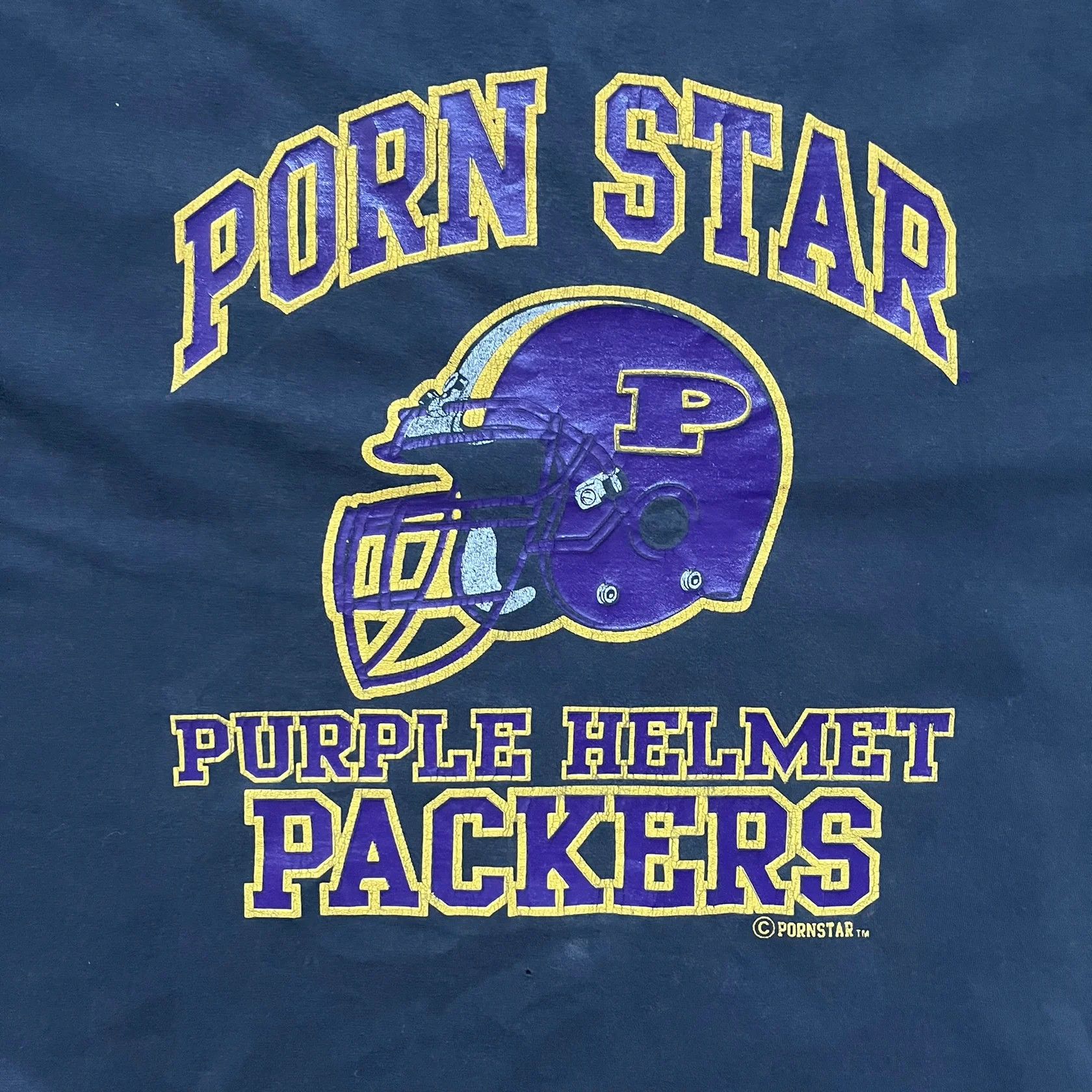 Vintage Porn Star Purple Helmet Packers Tee Size US M / EU 48-50 / 2 - 2 Thumbnail
