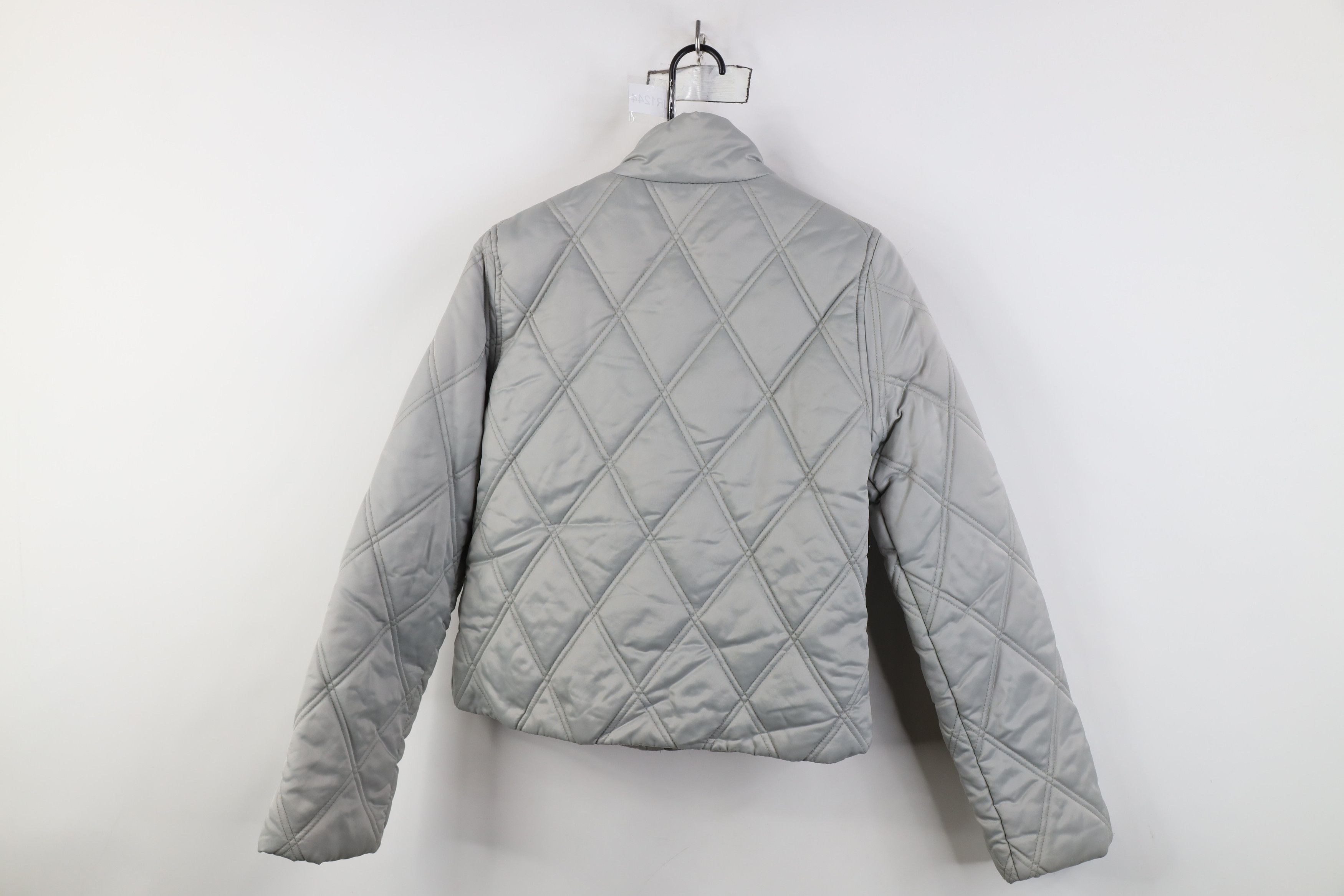 Guess Vintage 90s Y2K Guess Cropped Quilted Puffer Jacket Silver Size S / US 4 / IT 40 - 12 Thumbnail