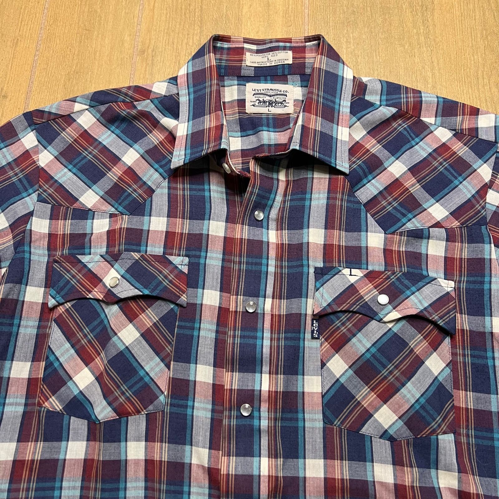 Levi's Levi’s Western Plaid Pearl Snap Shirt Men’s L Short Sleeve Size US L / EU 52-54 / 3 - 2 Thumbnail